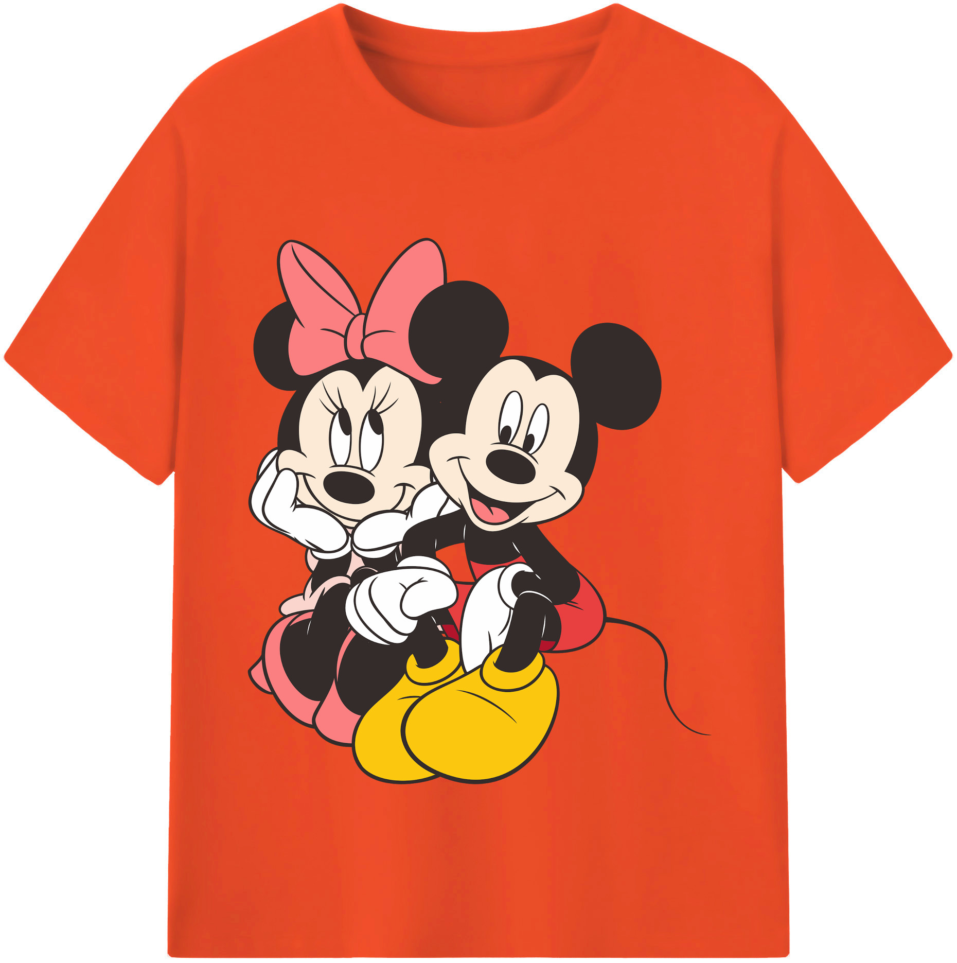 （画像用） ミッキーマウス Mickey Mouse 綿100％半袖Tシャツ（フロントプリント）