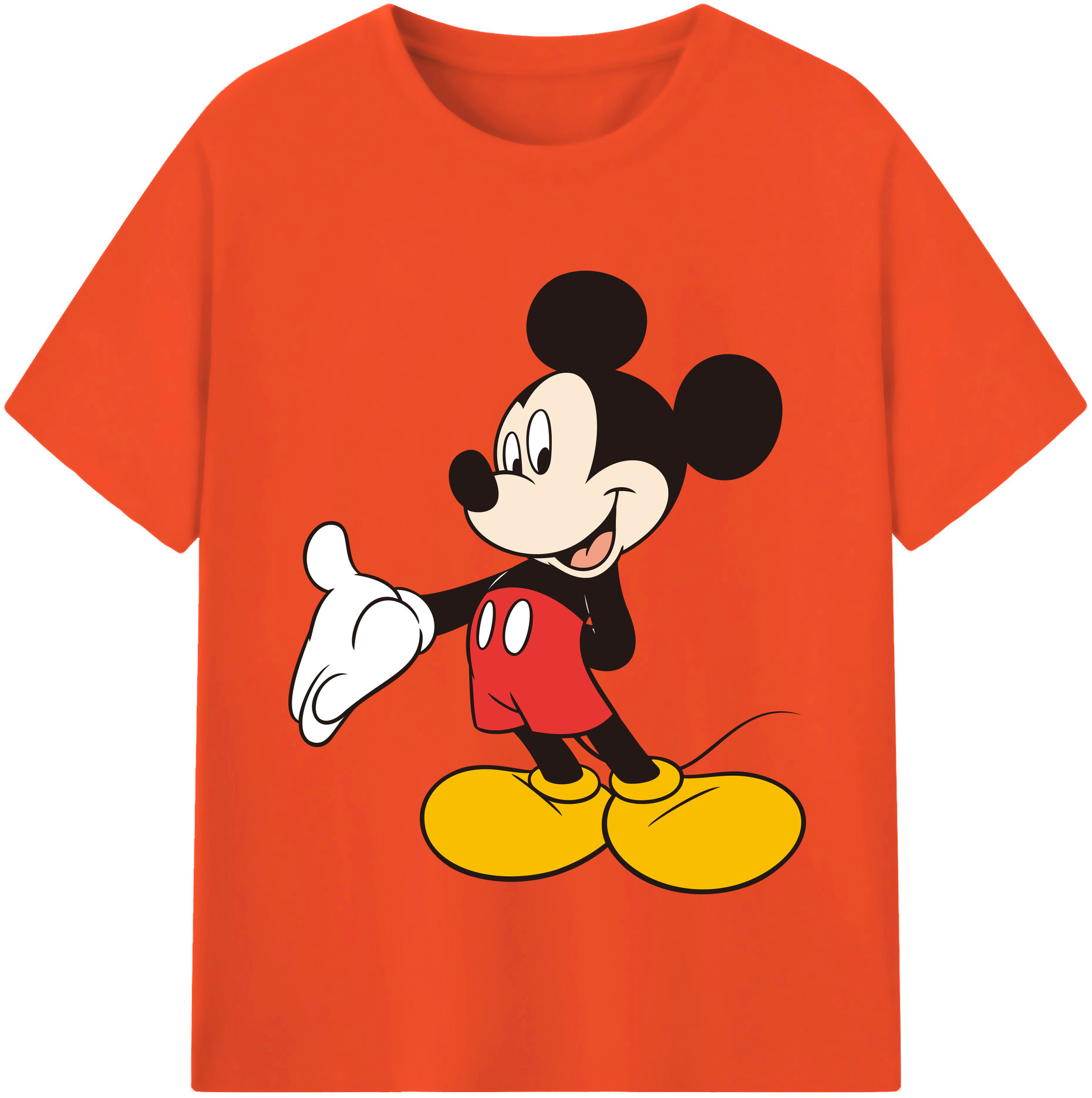 （画像用） ミッキーマウス Mickey Mouse 綿100％半袖Tシャツ（フロントプリント）