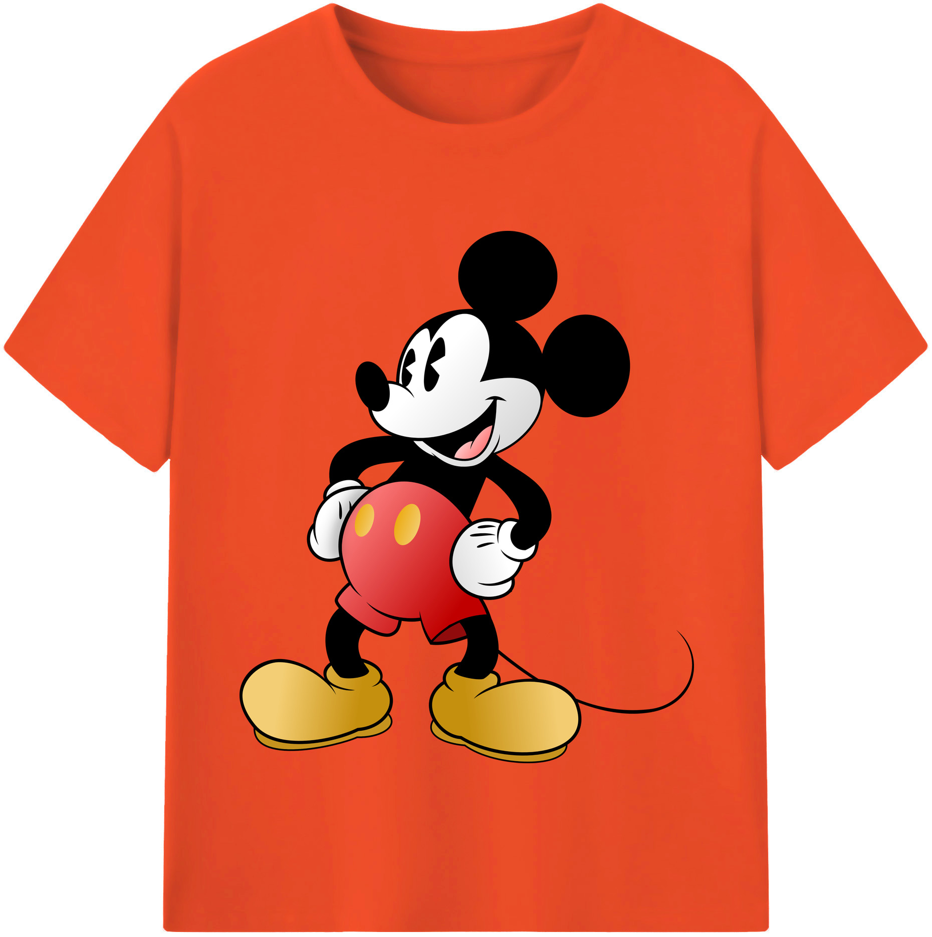 （画像用） ミッキーマウス Mickey Mouse 綿100％半袖Tシャツ（フロントプリント）