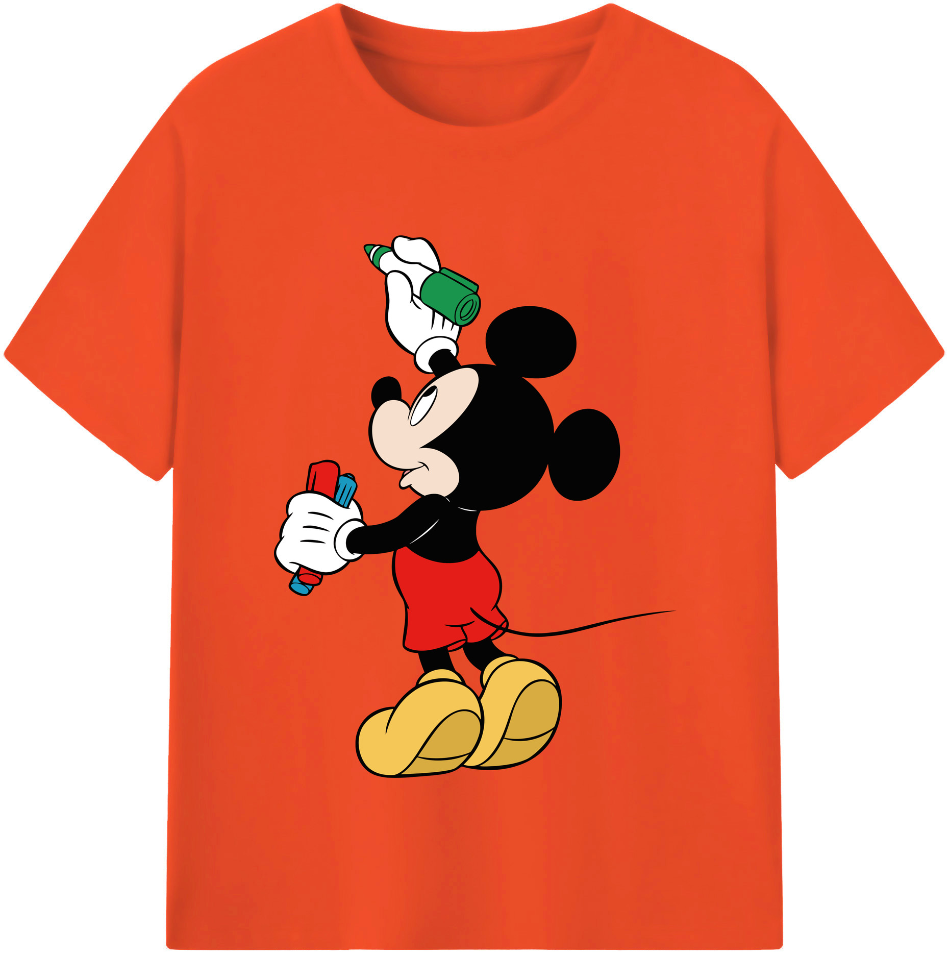 （画像用） ミッキーマウス Mickey Mouse 綿100％半袖Tシャツ（フロントプリント）