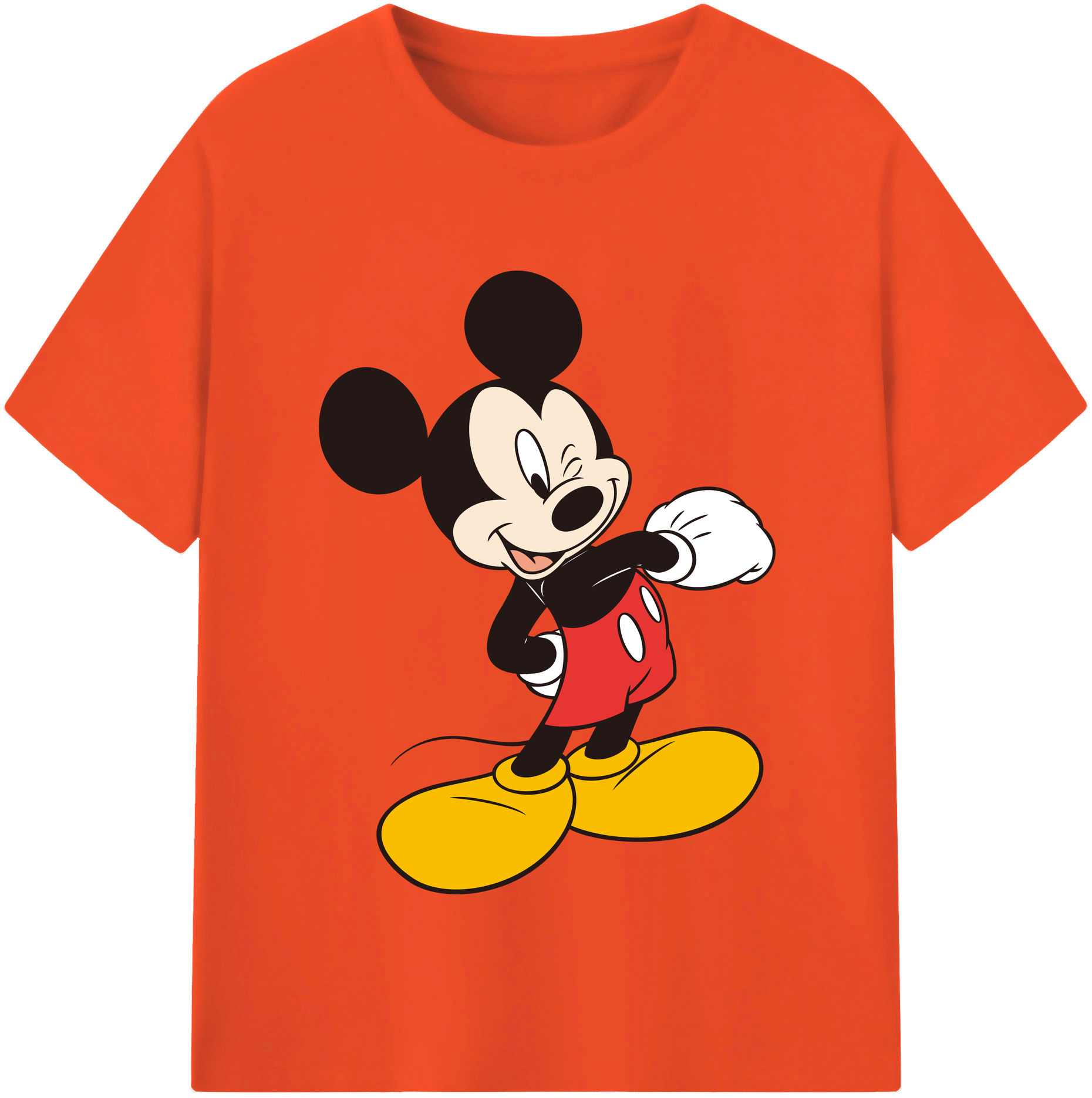 （画像用） ミッキーマウス Mickey Mouse 綿100％半袖Tシャツ（フロントプリント）