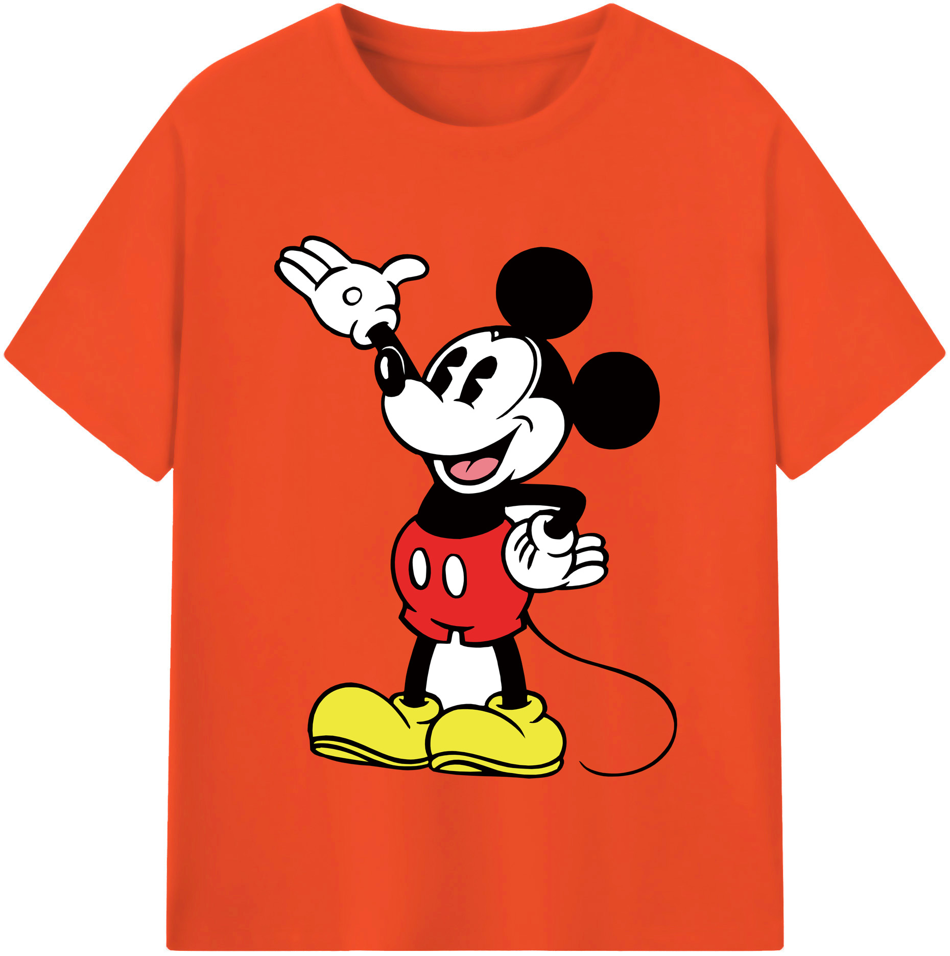 （画像用） ミッキーマウス Mickey Mouse 綿100％半袖Tシャツ（フロントプリント）