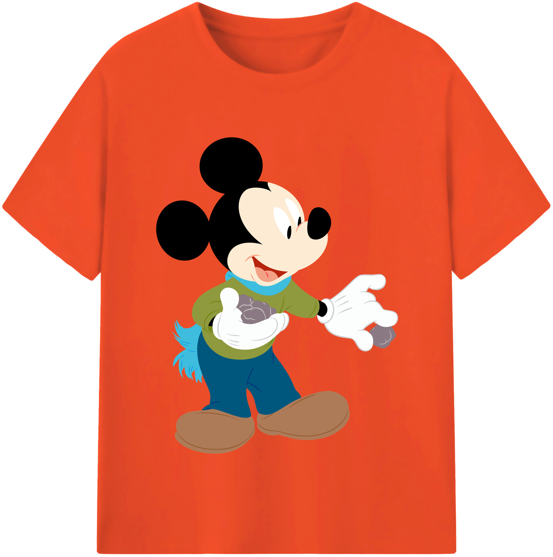 （画像用） ミッキーマウス Mickey Mouse 綿100％半袖Tシャツ（フロントプリント）