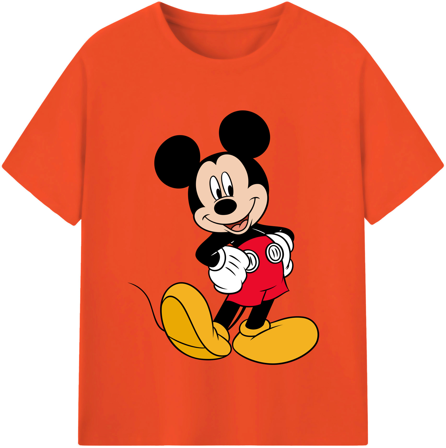 （画像用） ミッキーマウス Mickey Mouse 綿100％半袖Tシャツ（フロントプリント）