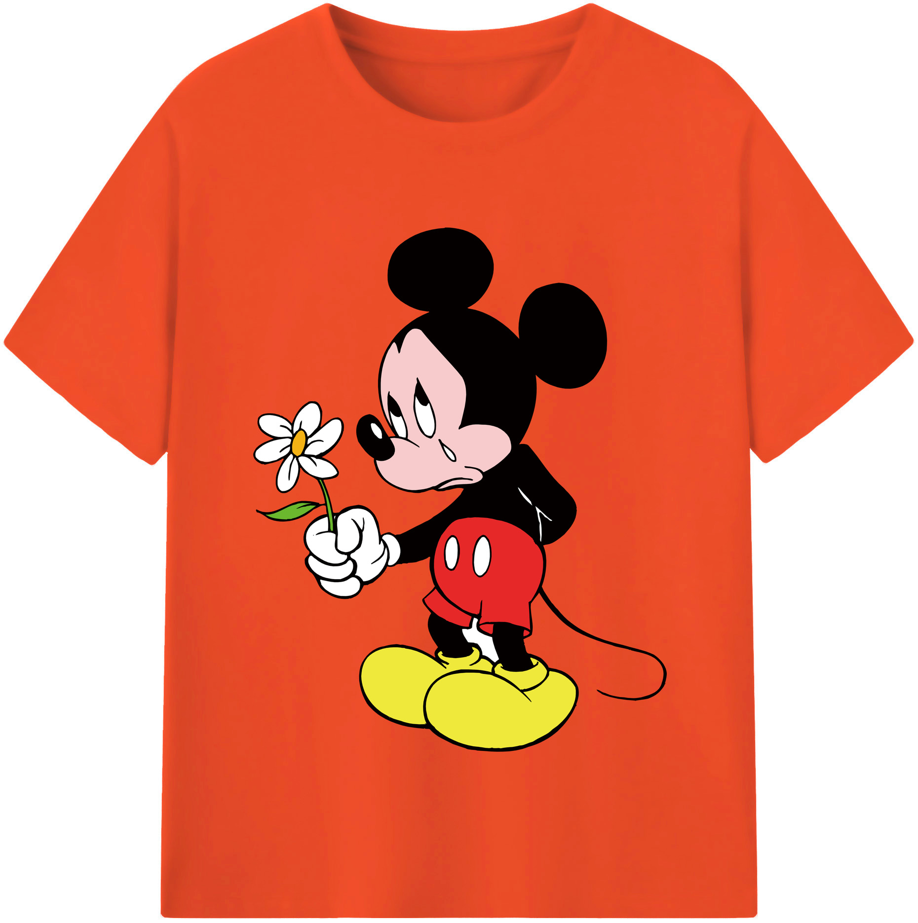 （画像用） ミッキーマウス Mickey Mouse 綿100％半袖Tシャツ（フロントプリント）