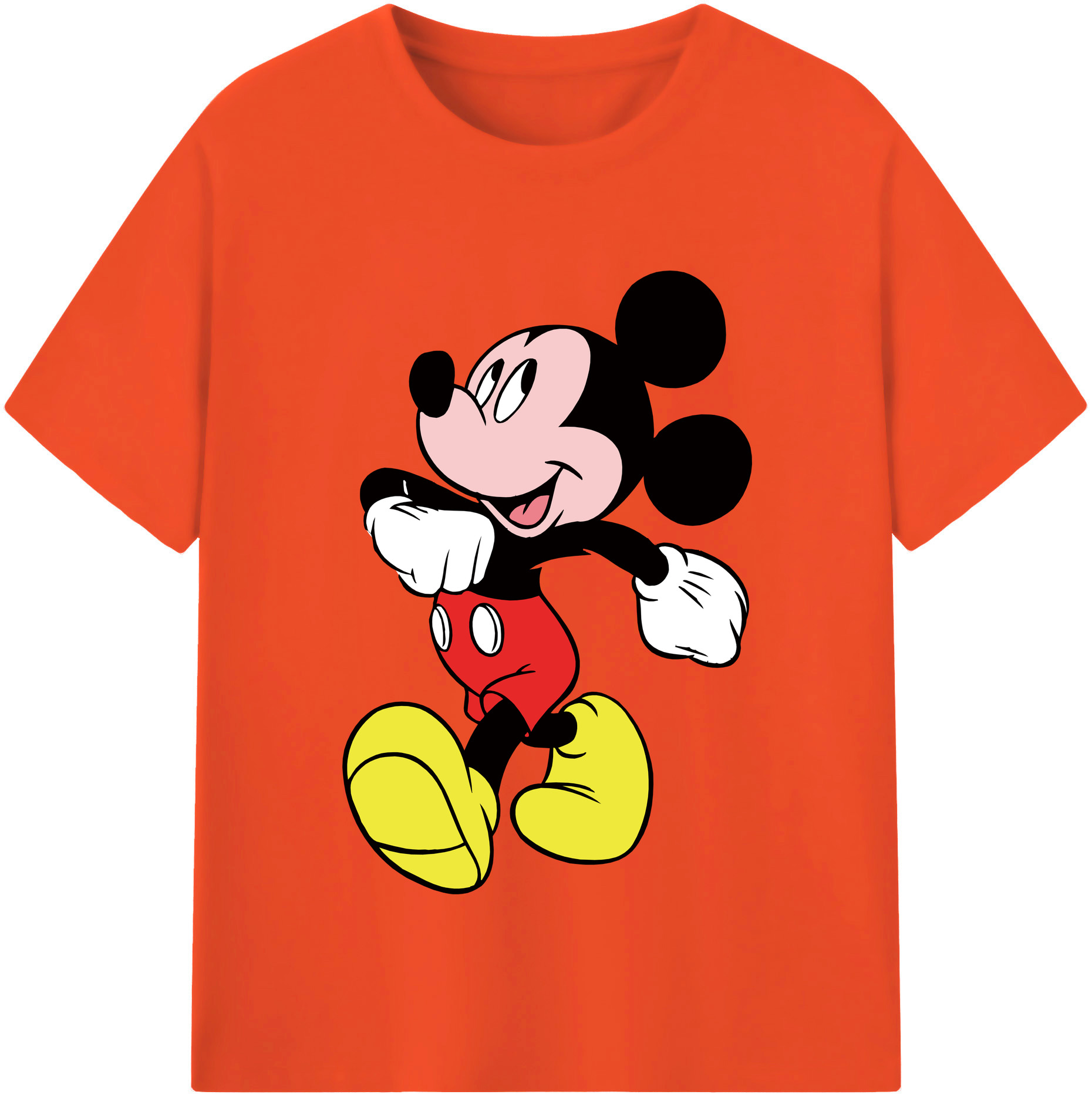 （画像用） ミッキーマウス Mickey Mouse 綿100％半袖Tシャツ（フロントプリント）