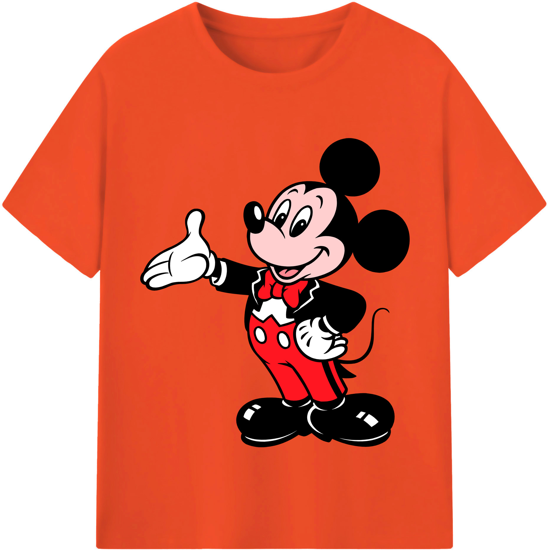 （画像用） ミッキーマウス Mickey Mouse 綿100％半袖Tシャツ（フロントプリント）