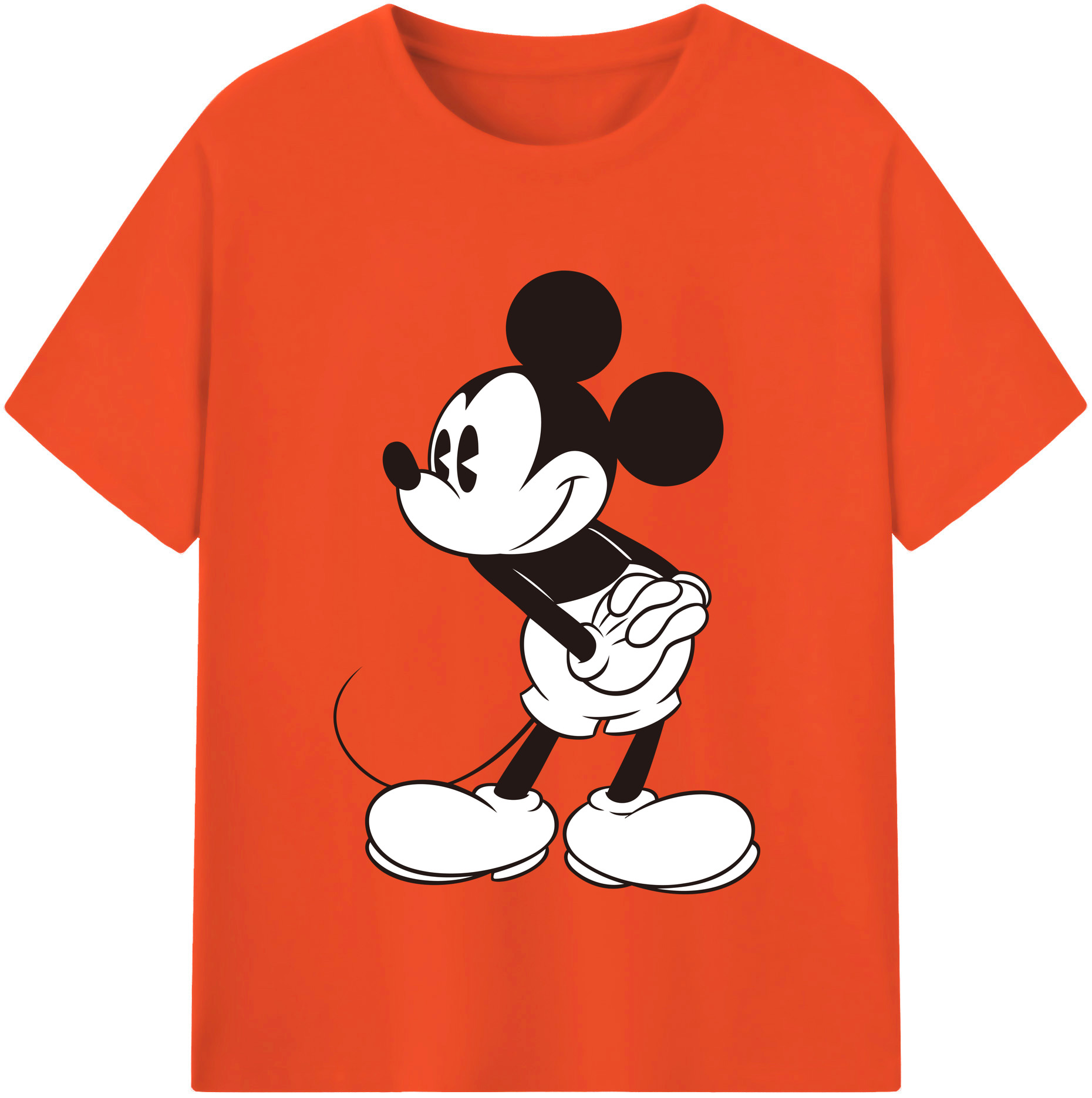（画像用） ミッキーマウス Mickey Mouse 綿100％半袖Tシャツ（フロントプリント）