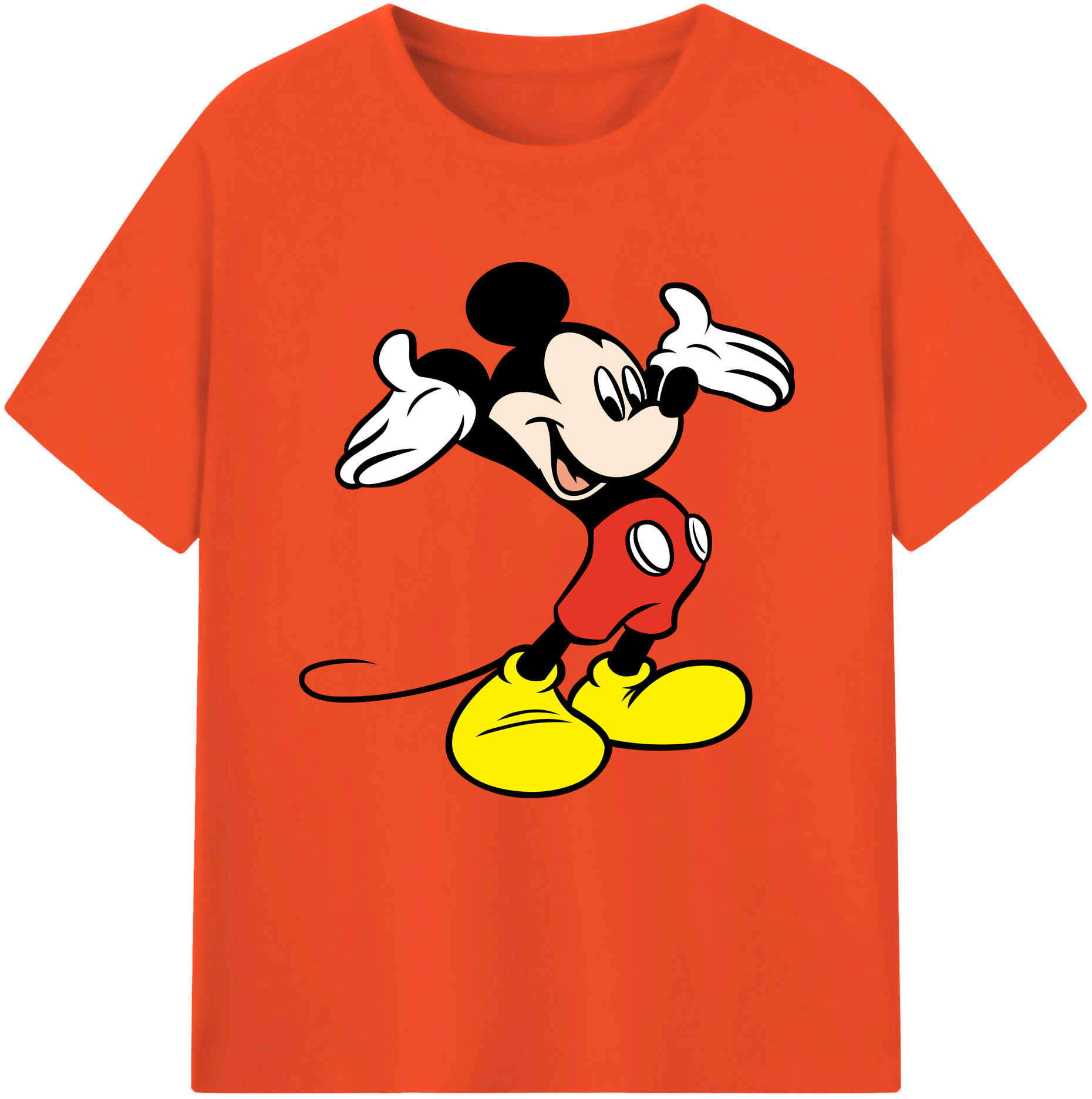 （画像用） ミッキーマウス Mickey Mouse 綿100％半袖Tシャツ（フロントプリント）