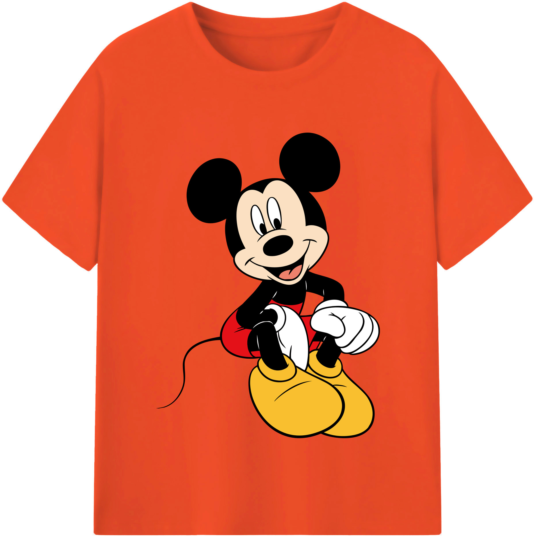 （画像用） ミッキーマウス Mickey Mouse 綿100％半袖Tシャツ（フロントプリント）