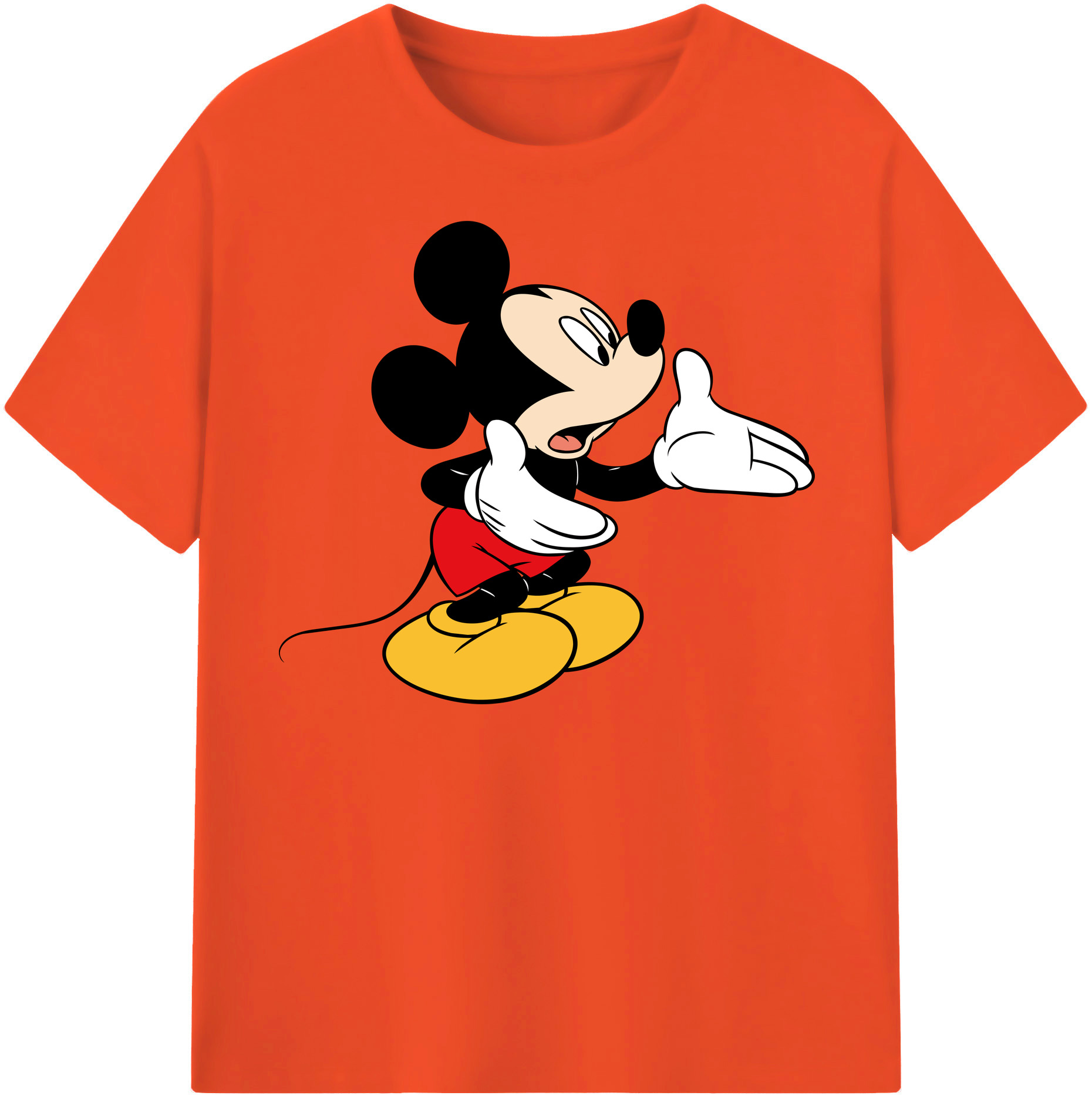 （画像用） ミッキーマウス Mickey Mouse 綿100％半袖Tシャツ（フロントプリント）