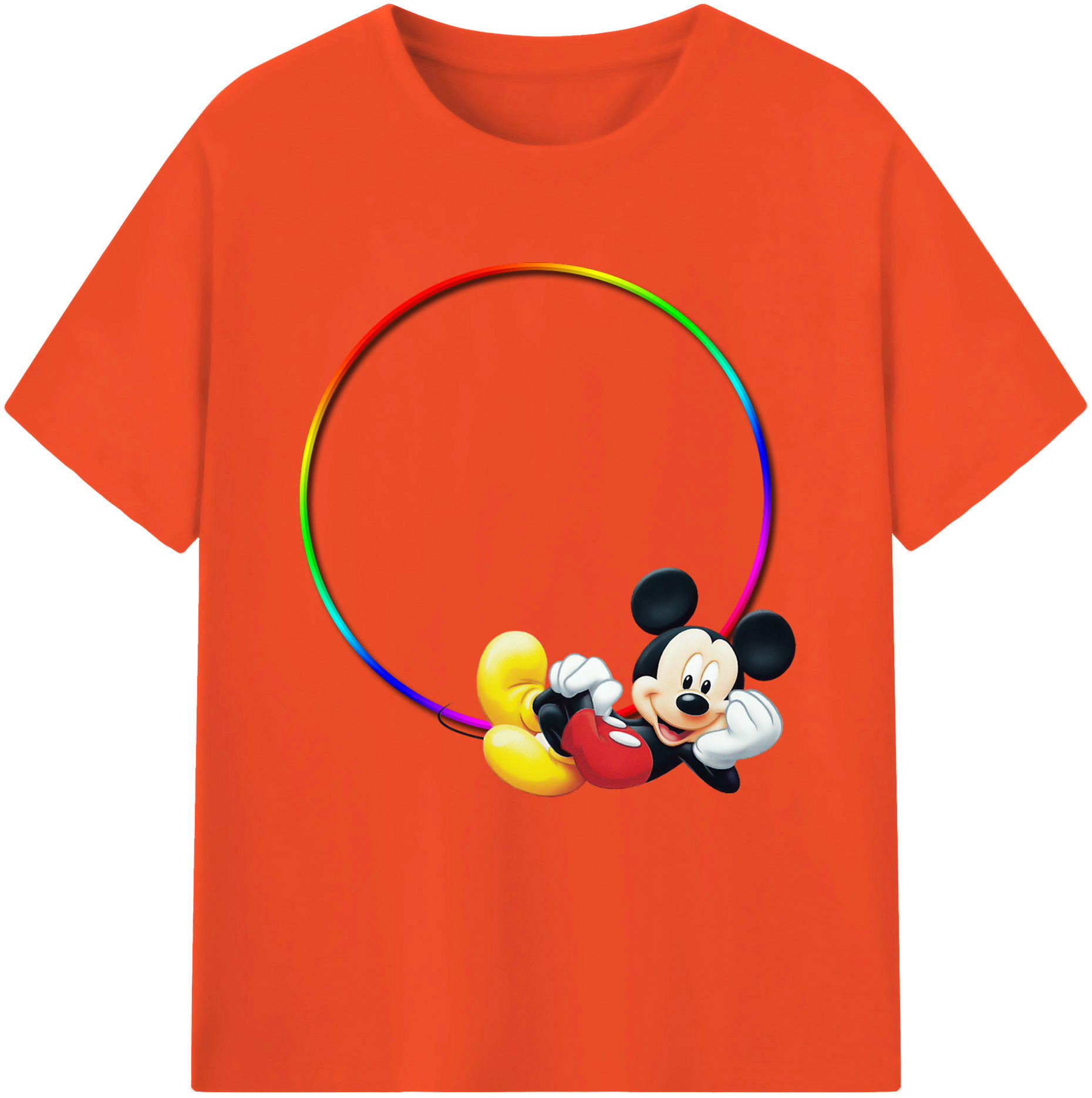 （画像用） ミッキーマウス Mickey Mouse 綿100％半袖Tシャツ（フロントプリント）