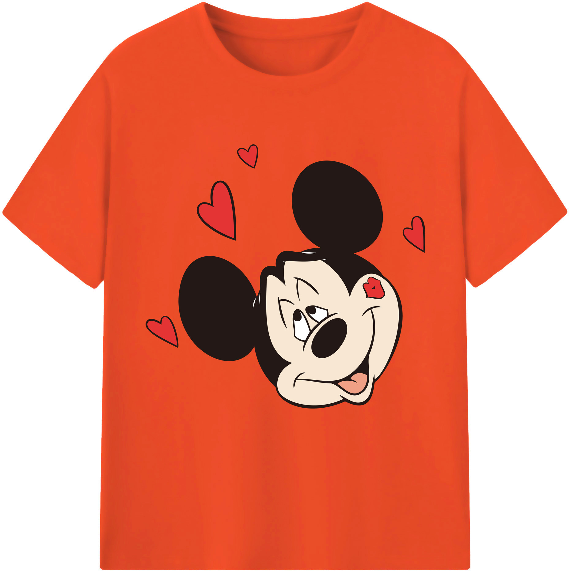 （画像用） ミッキーマウス Mickey Mouse 綿100％半袖Tシャツ（フロントプリント）