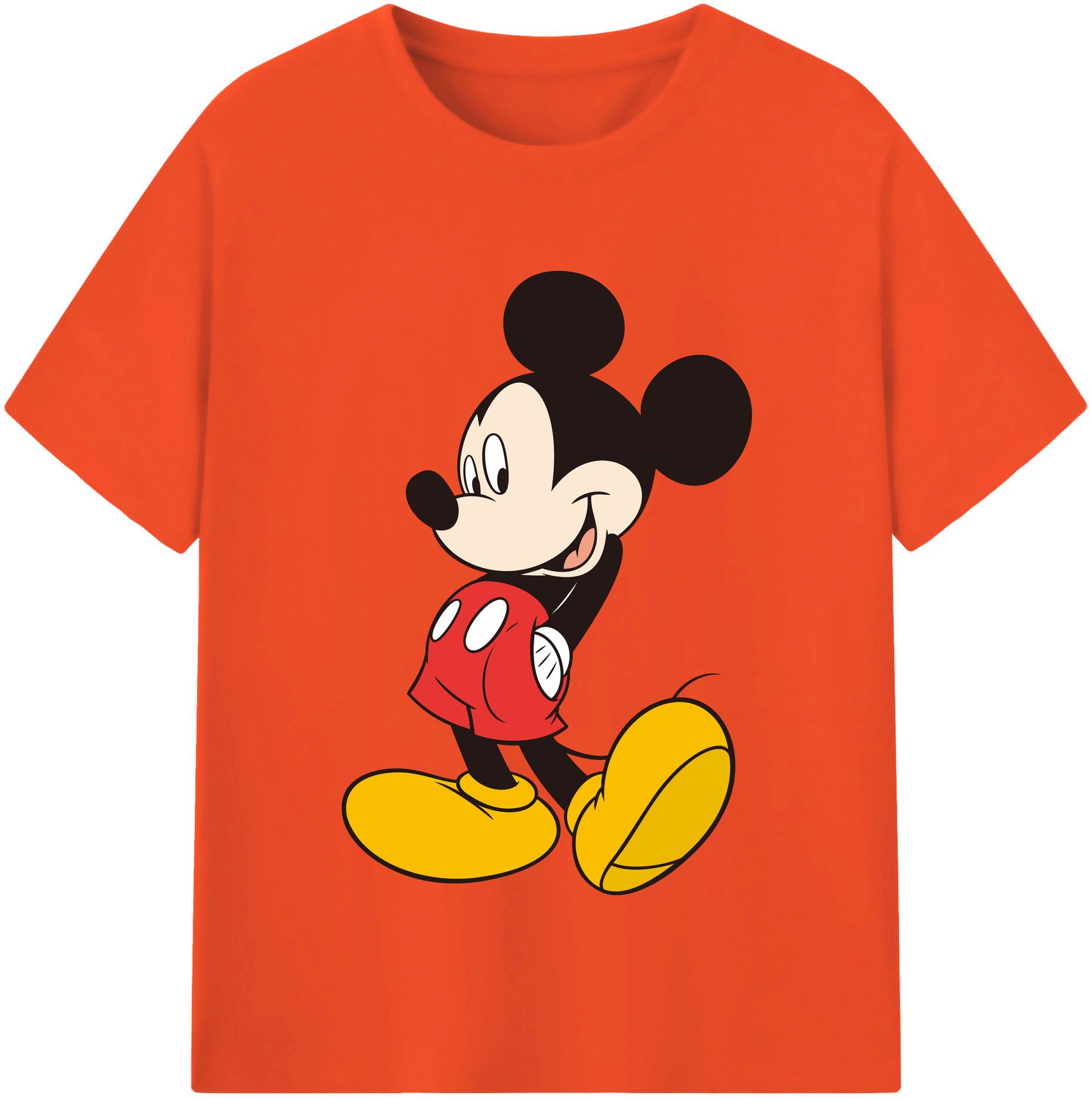 （画像用） ミッキーマウス Mickey Mouse 綿100％半袖Tシャツ（フロントプリント）
