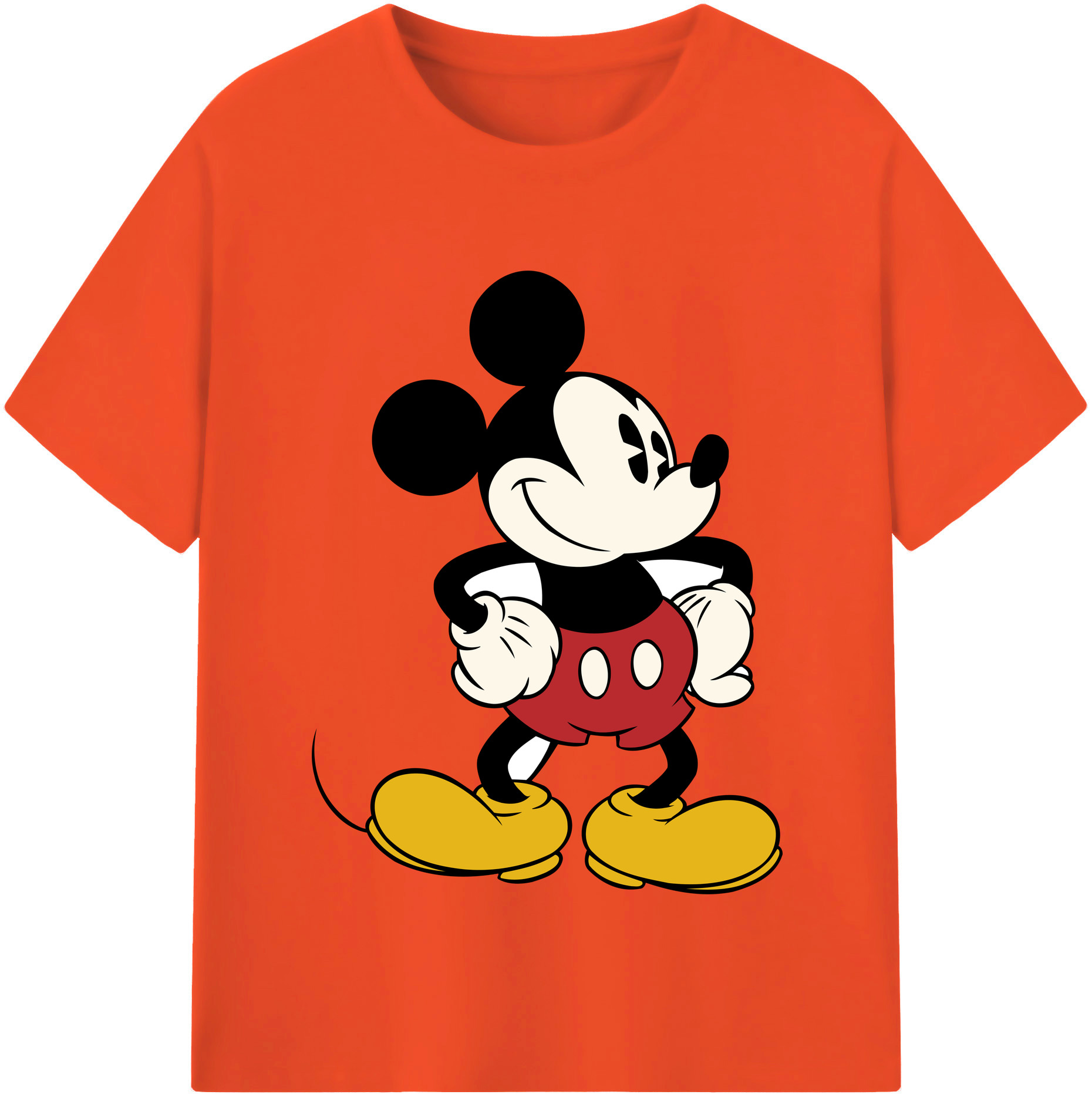 （画像用） ミッキーマウス Mickey Mouse 綿100％半袖Tシャツ（フロントプリント）