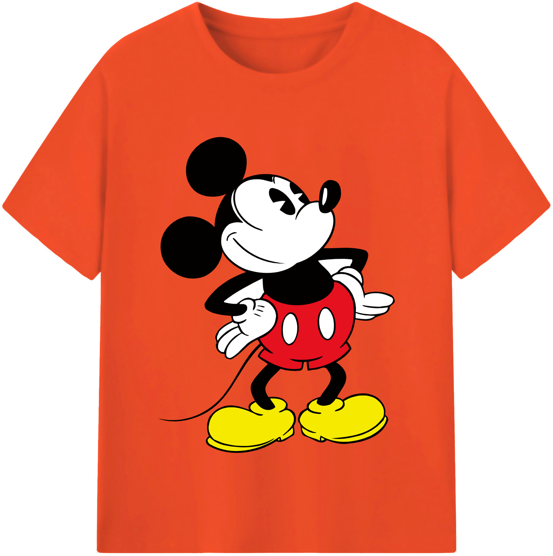 （画像用） ミッキーマウス Mickey Mouse 綿100％半袖Tシャツ（フロントプリント）