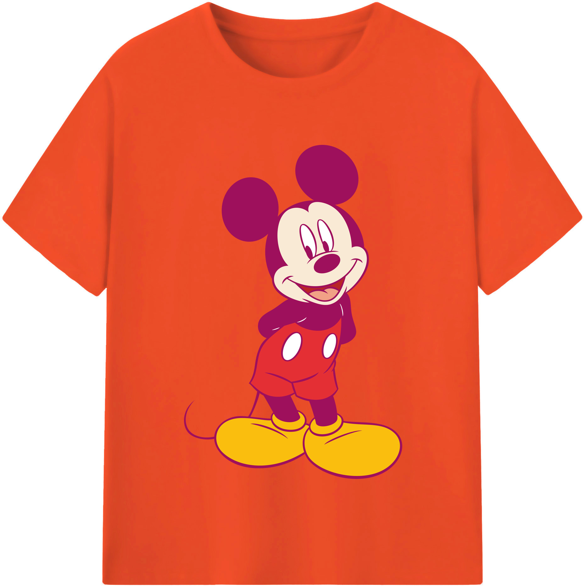 （画像用） ミッキーマウス Mickey Mouse 綿100％半袖Tシャツ（フロントプリント）