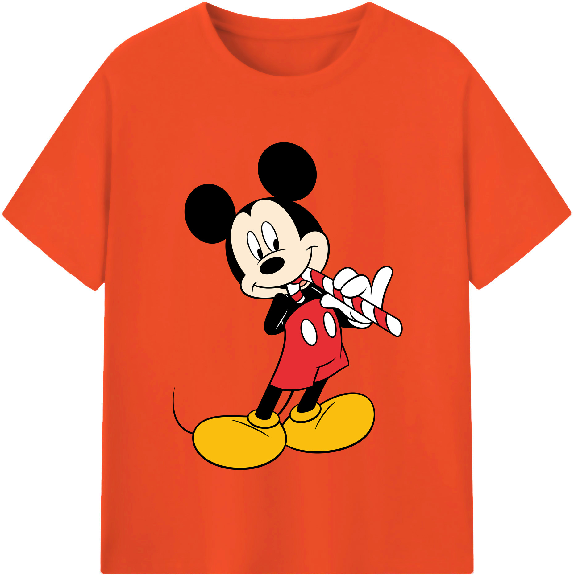 （画像用） ミッキーマウス Mickey Mouse 綿100％半袖Tシャツ（フロントプリント）