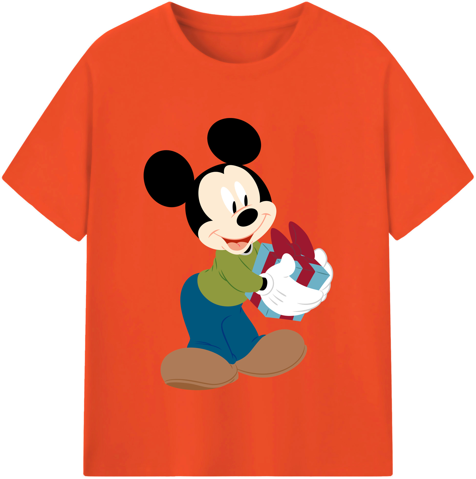 （画像用） ミッキーマウス Mickey Mouse 綿100％半袖Tシャツ（フロントプリント）