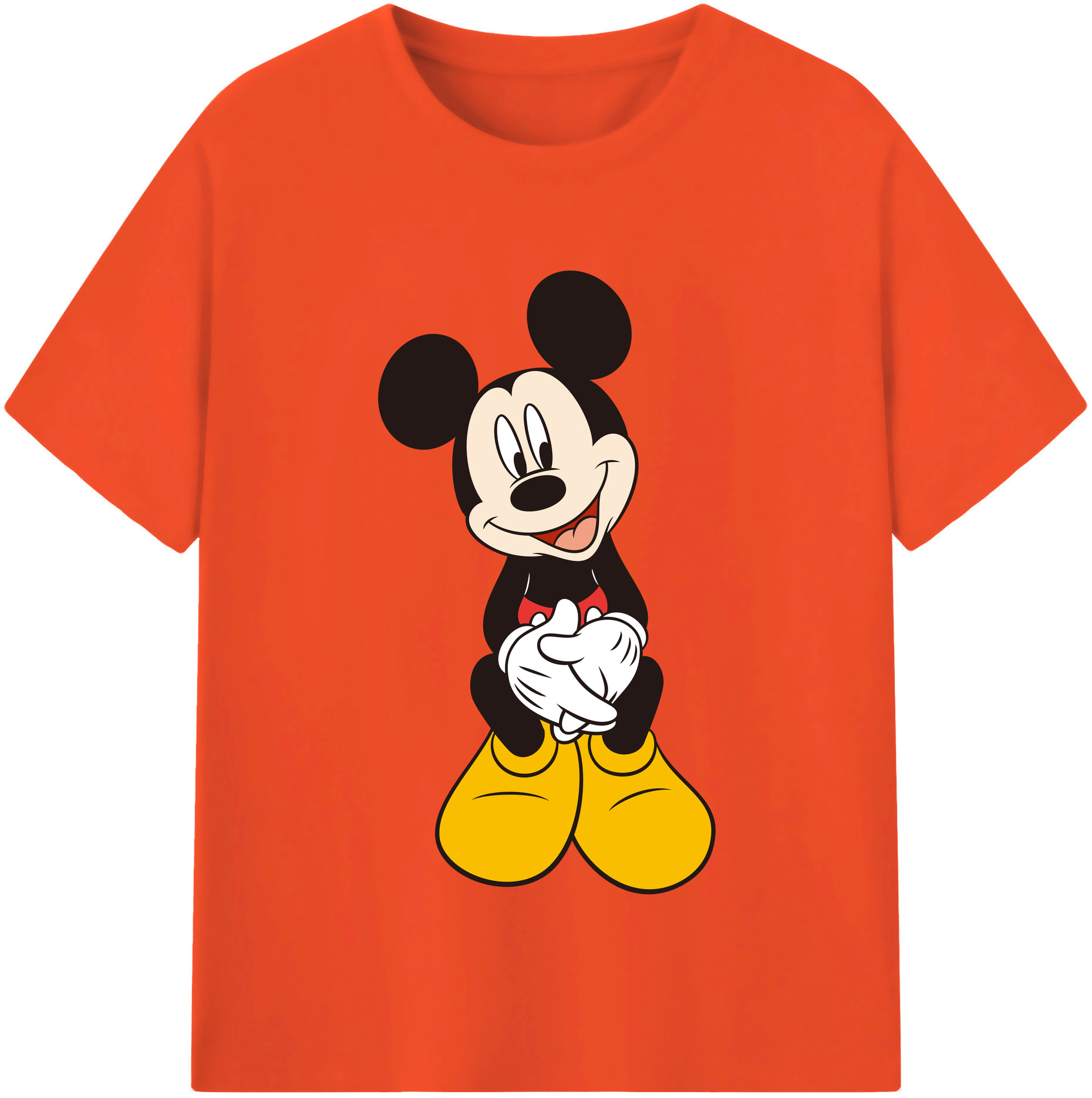 （画像用） ミッキーマウス Mickey Mouse 綿100％半袖Tシャツ（フロントプリント）
