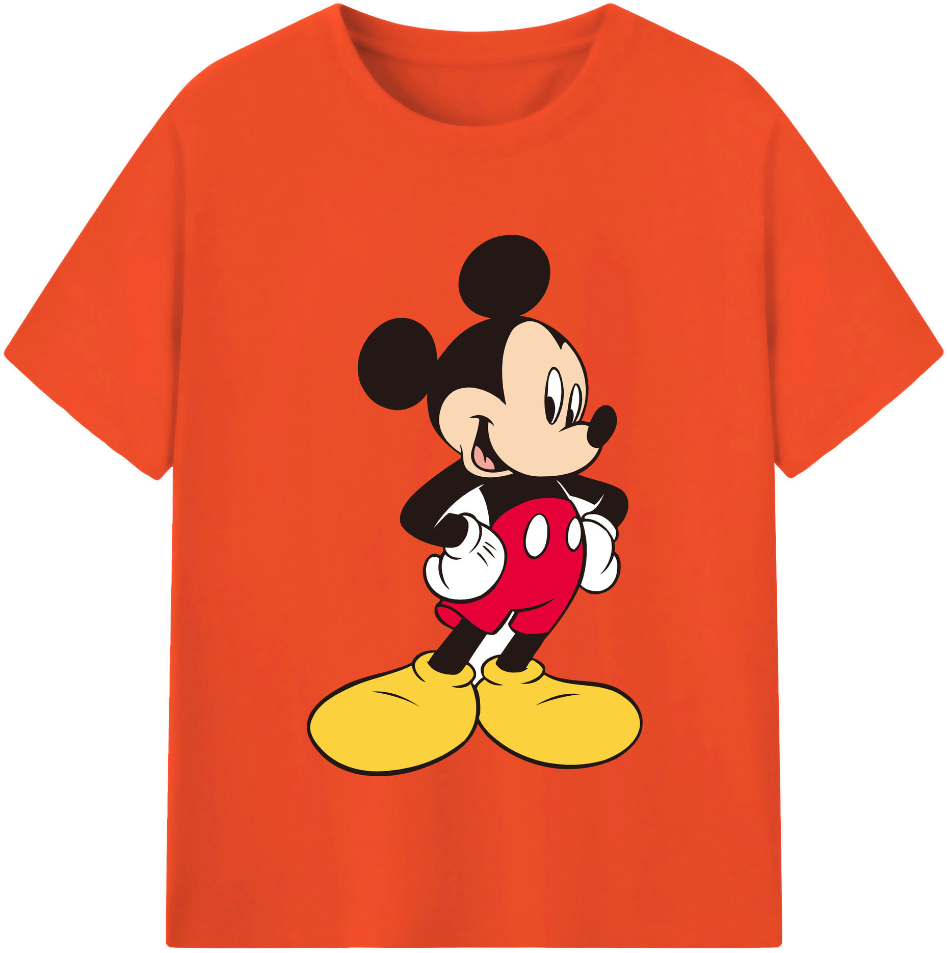 （画像用） ミッキーマウス Mickey Mouse 綿100％半袖Tシャツ（フロントプリント）