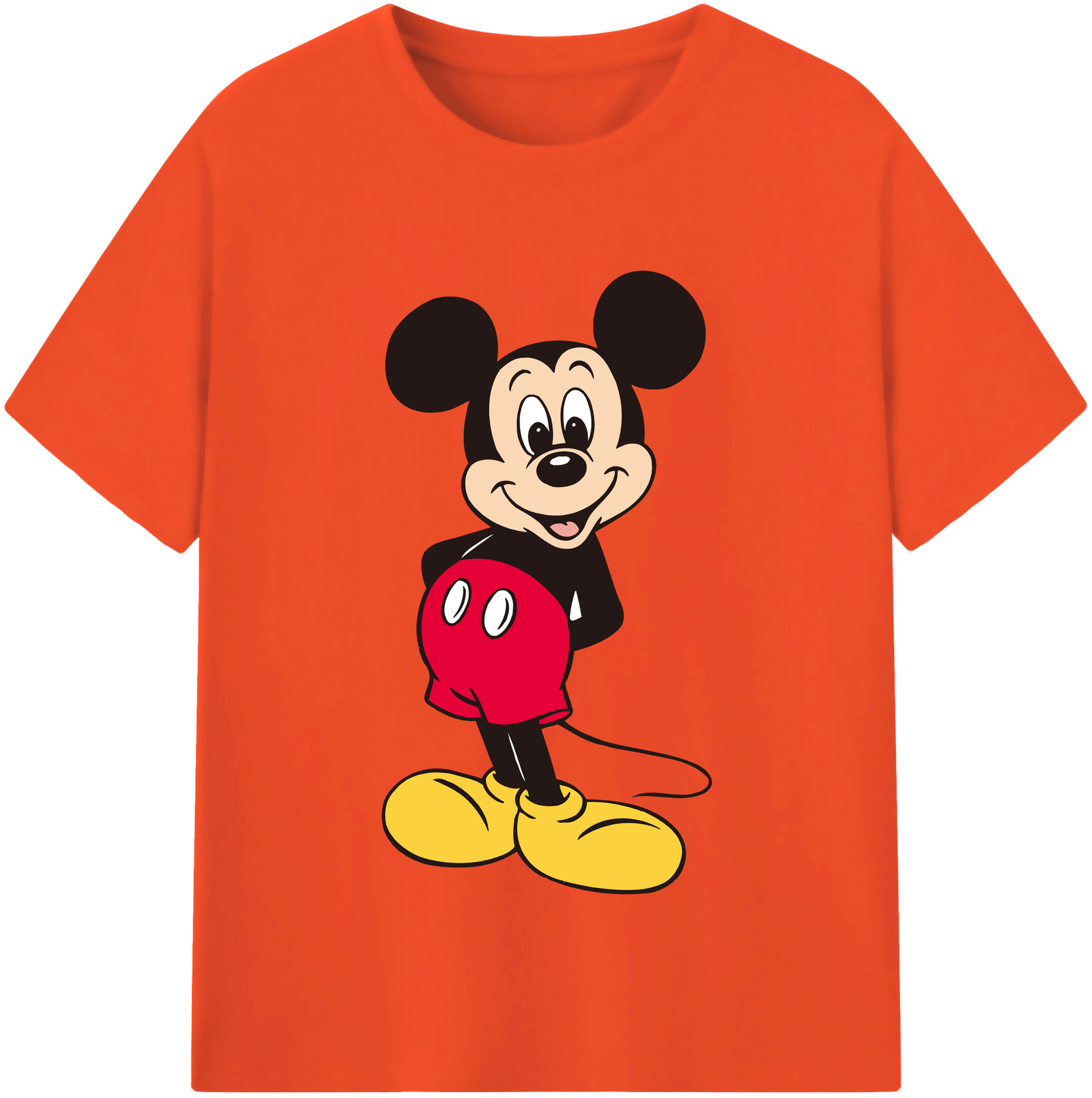 （画像用） ミッキーマウス Mickey Mouse 綿100％半袖Tシャツ（フロントプリント）