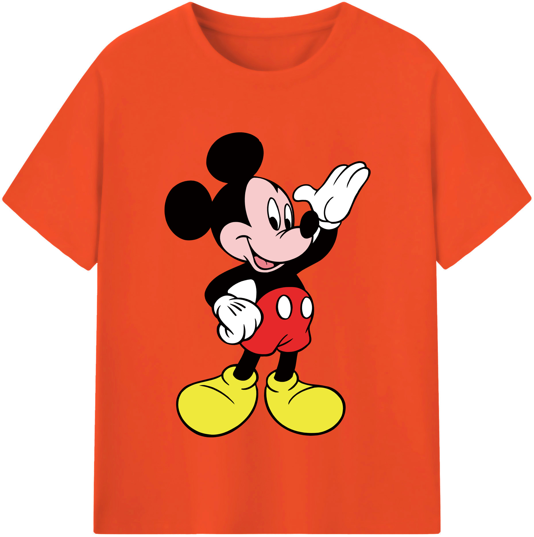 （画像用） ミッキーマウス Mickey Mouse 綿100％半袖Tシャツ（フロントプリント）