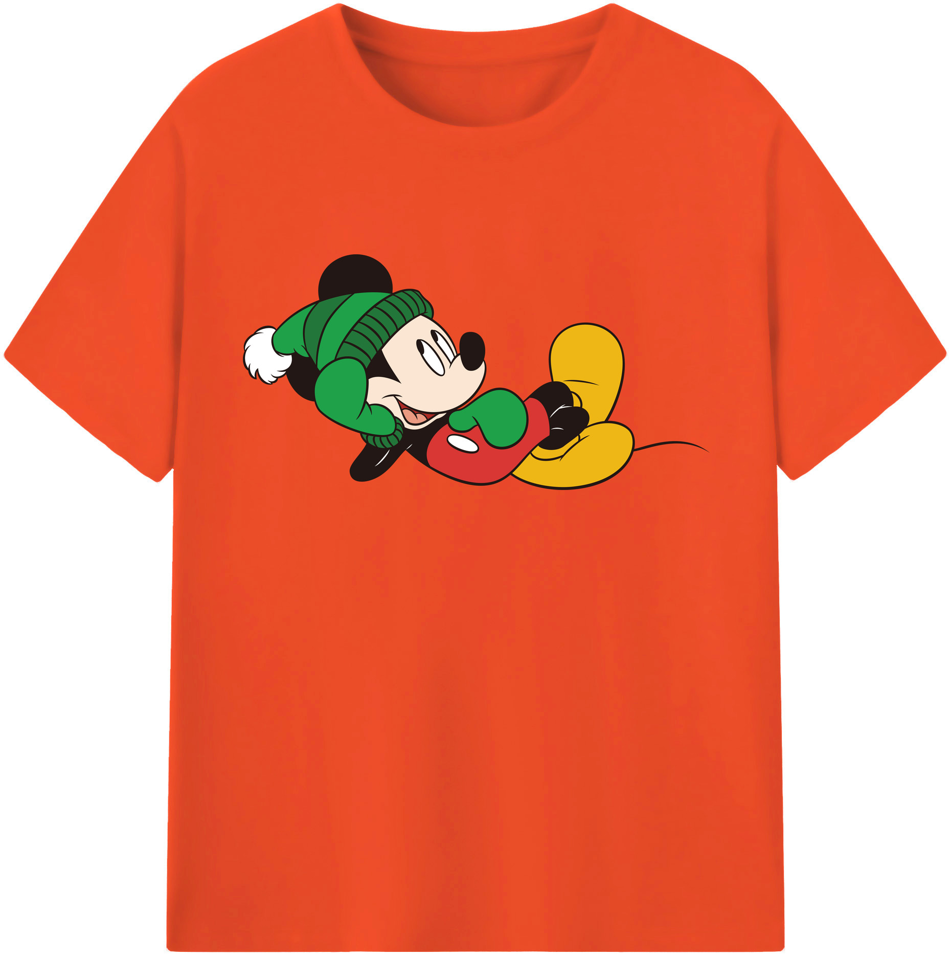 （画像用） ミッキーマウス Mickey Mouse 綿100％半袖Tシャツ（フロントプリント）