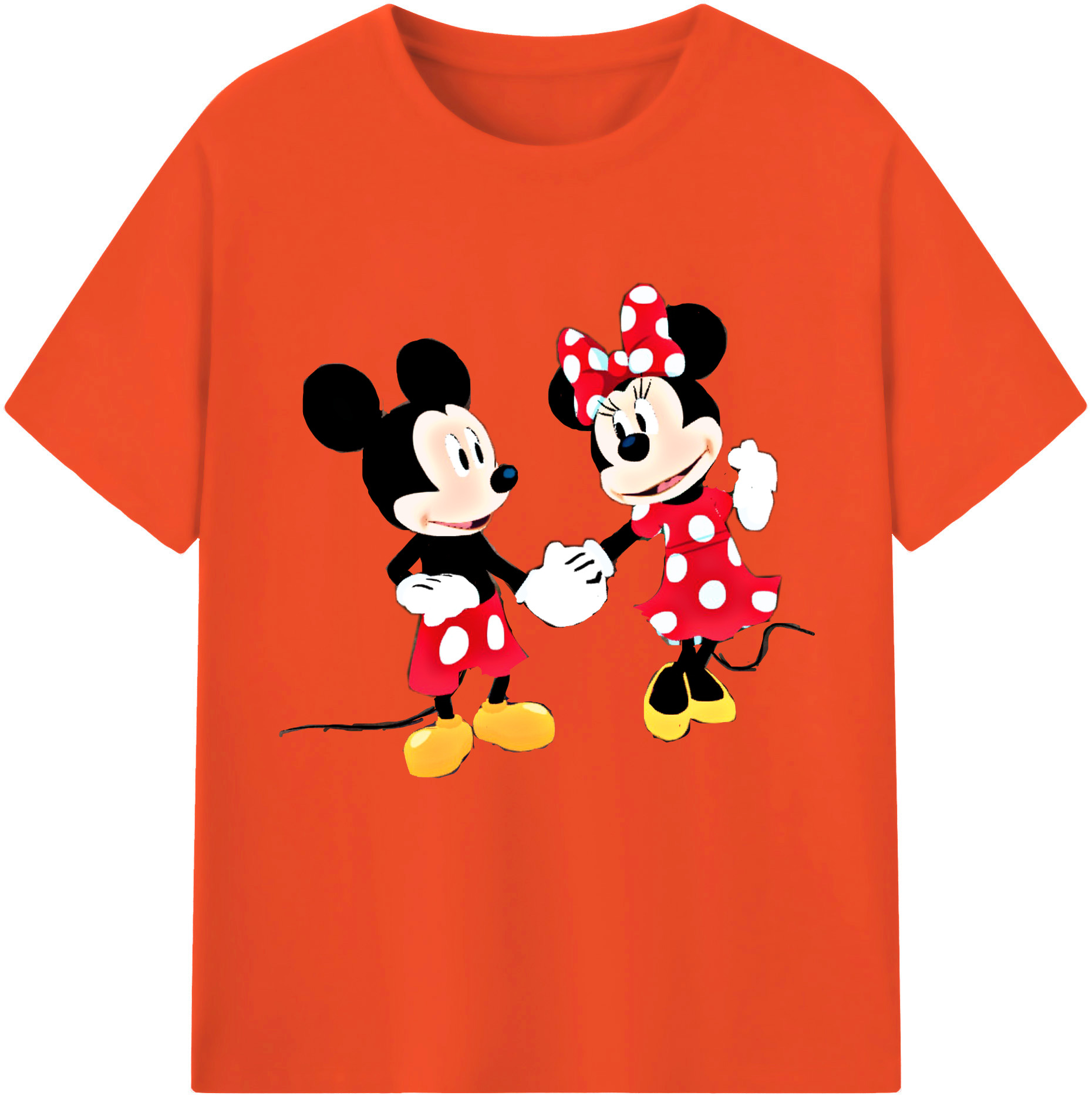 （画像用） ミッキーマウス Mickey Mouse 綿100％半袖Tシャツ（フロントプリント）