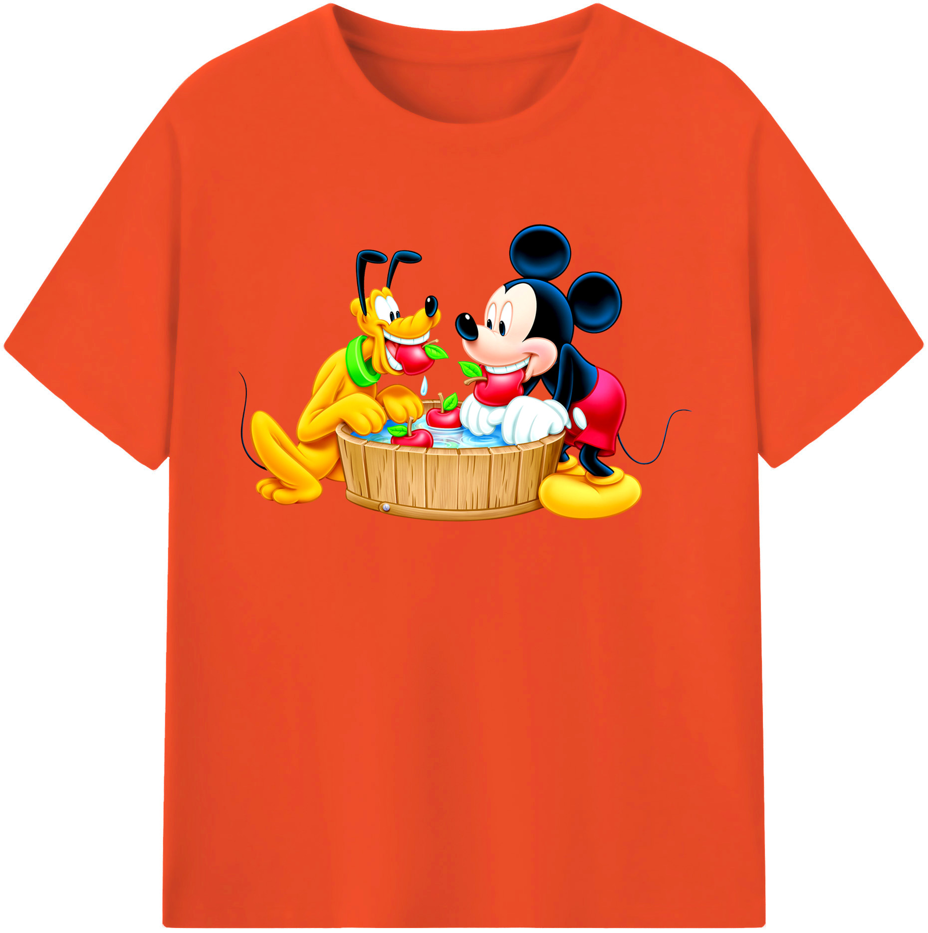 （画像用） ミッキーマウス Mickey Mouse 綿100％半袖Tシャツ（フロントプリント）
