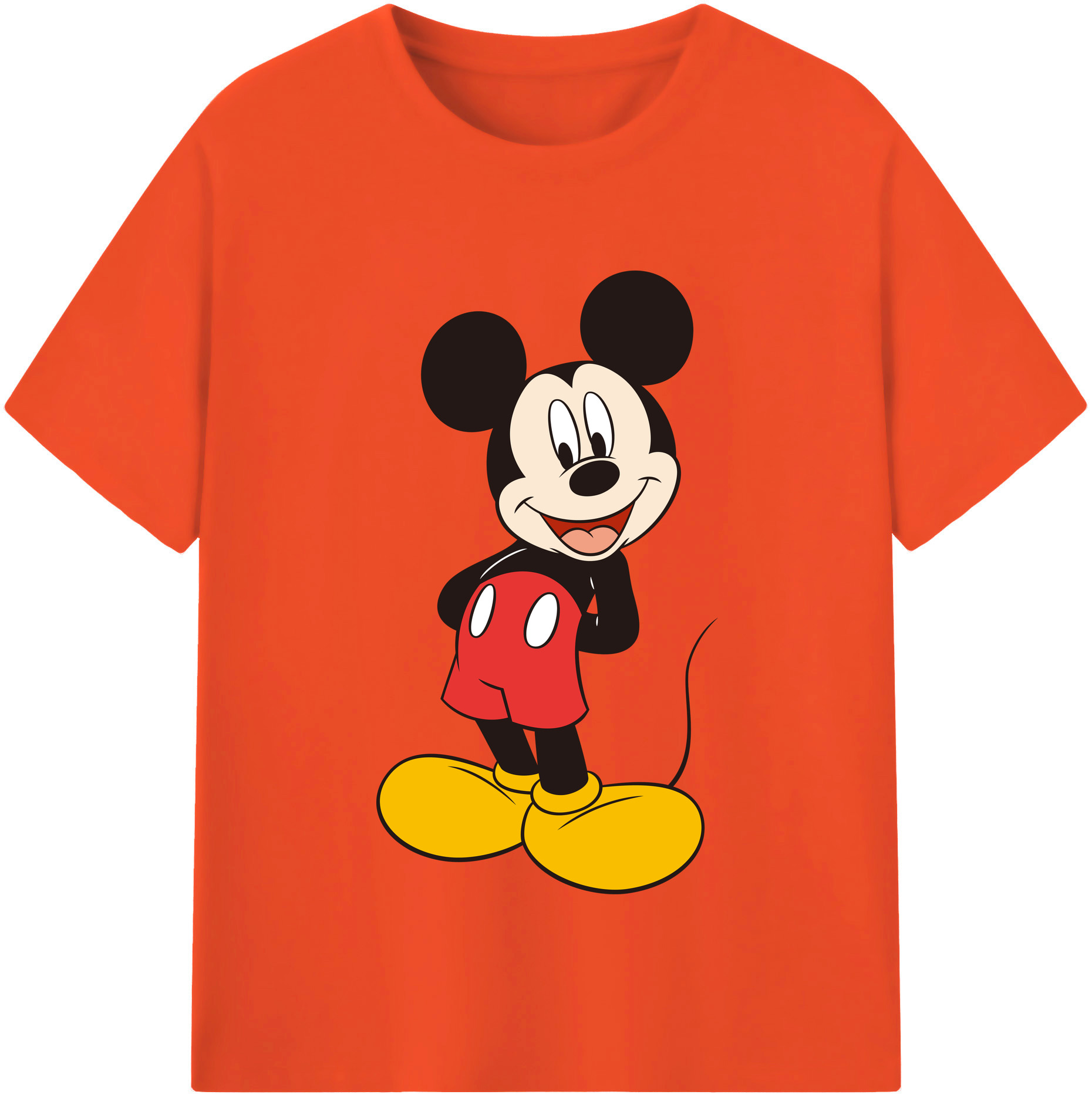 （画像用） ミッキーマウス Mickey Mouse 綿100％半袖Tシャツ（フロントプリント）