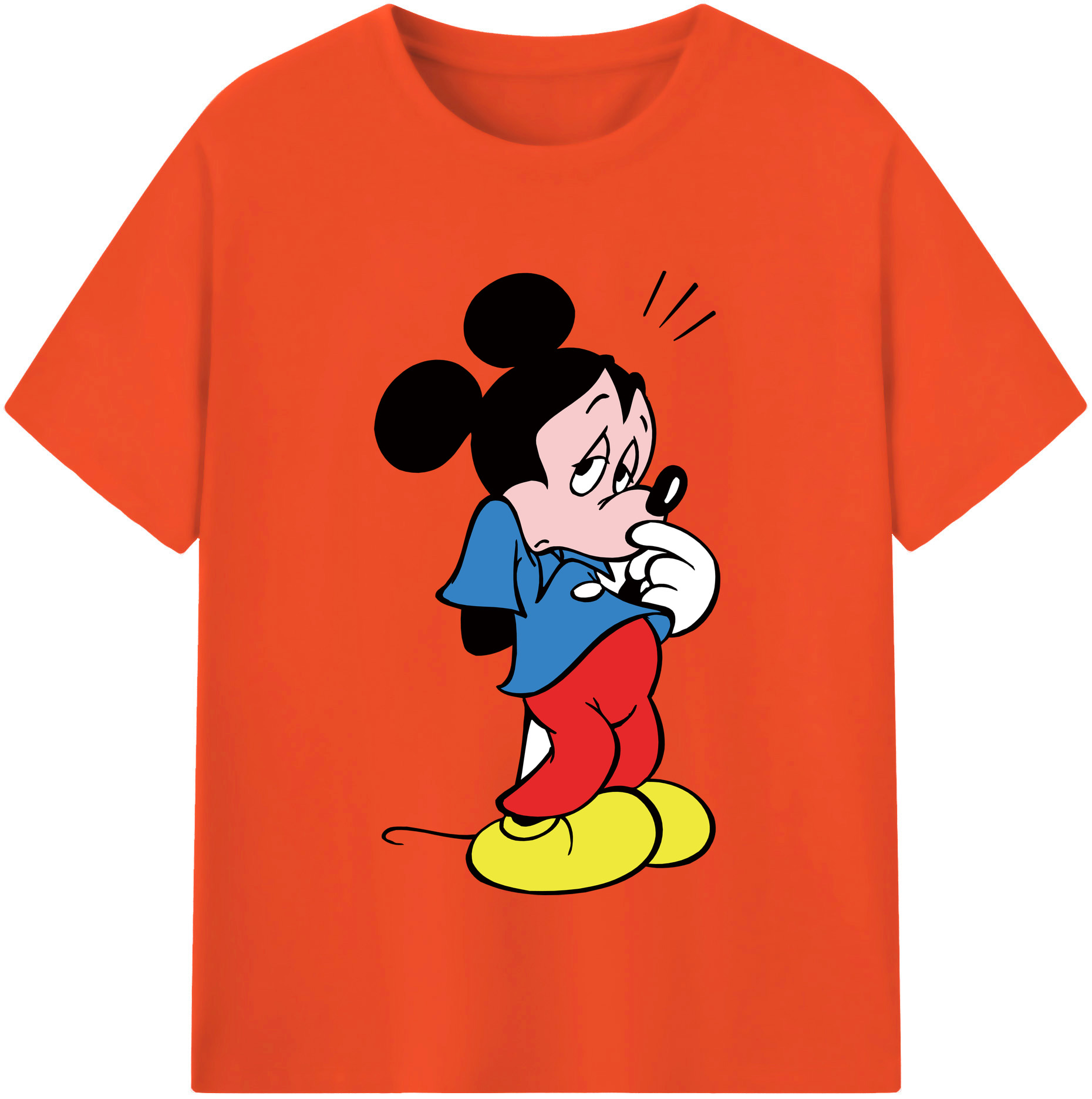 （画像用） ミッキーマウス Mickey Mouse 綿100％半袖Tシャツ（フロントプリント）