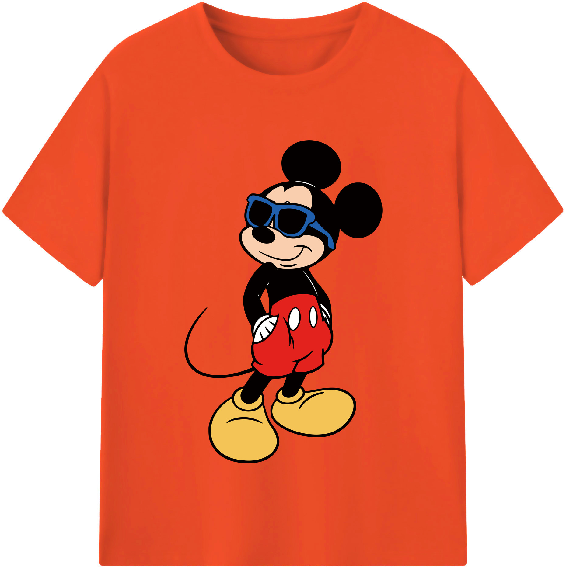 （画像用） ミッキーマウス Mickey Mouse 綿100％半袖Tシャツ（フロントプリント）