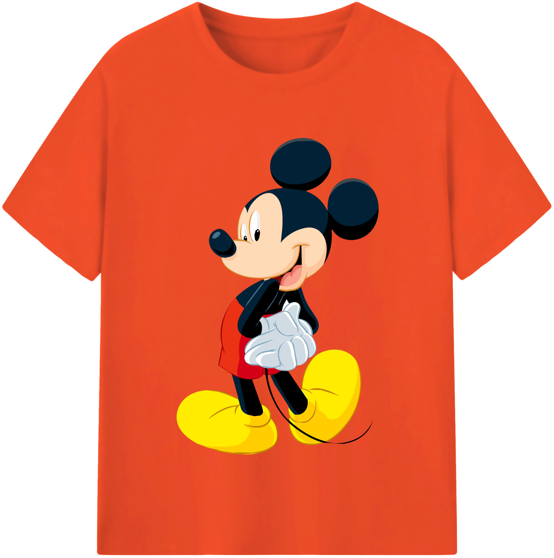 （画像用） ミッキーマウス Mickey Mouse 綿100％半袖Tシャツ（フロントプリント）