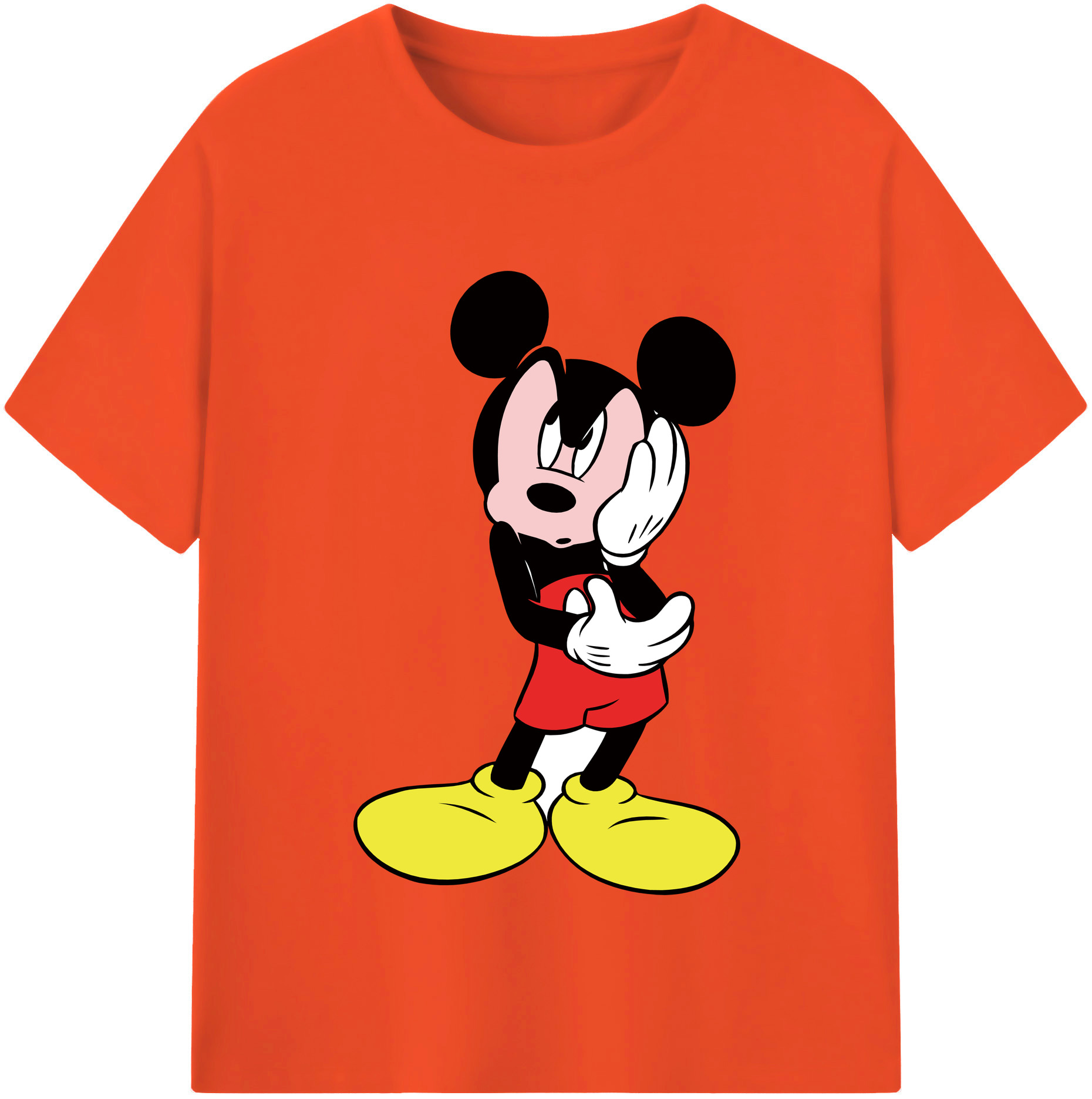 （画像用） ミッキーマウス Mickey Mouse 綿100％半袖Tシャツ（フロントプリント）