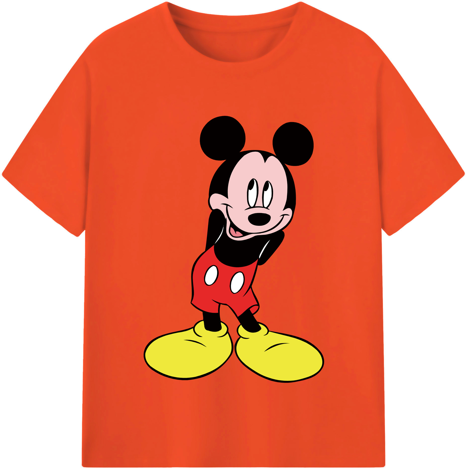 （画像用） ミッキーマウス Mickey Mouse 綿100％半袖Tシャツ（フロントプリント）