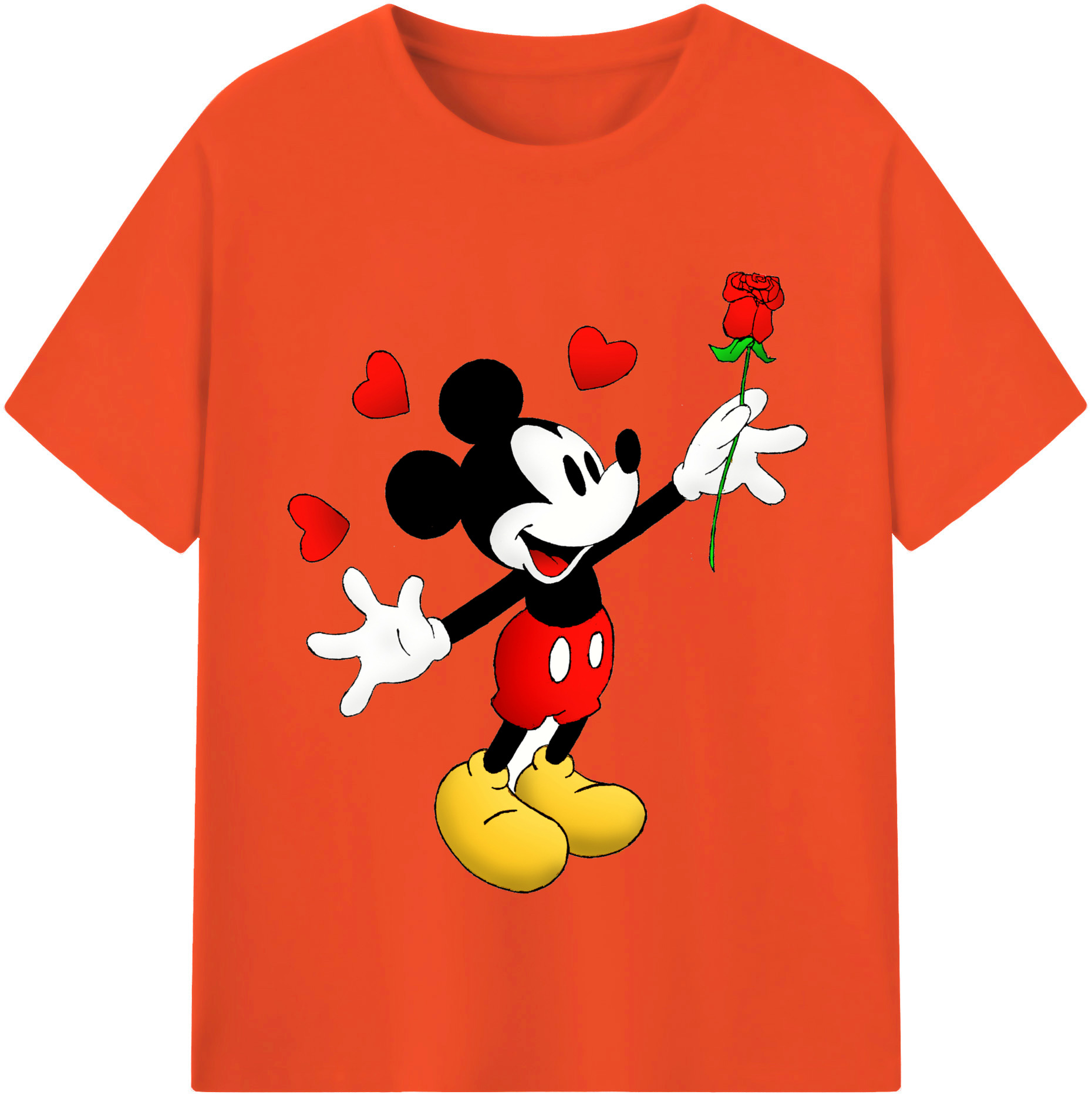 （画像用） ミッキーマウス Mickey Mouse 綿100％半袖Tシャツ（フロントプリント）
