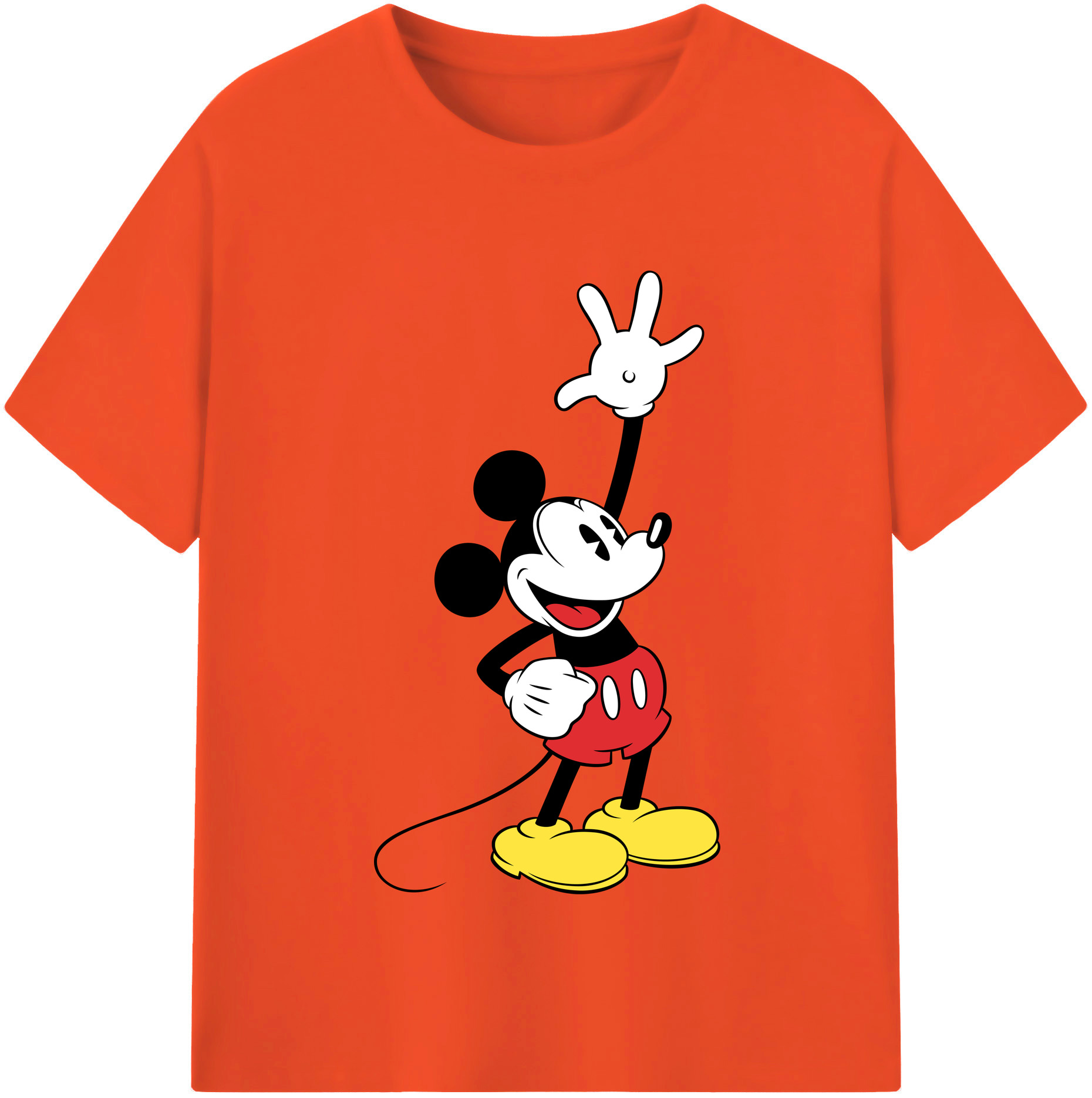 （画像用） ミッキーマウス Mickey Mouse 綿100％半袖Tシャツ（フロントプリント）