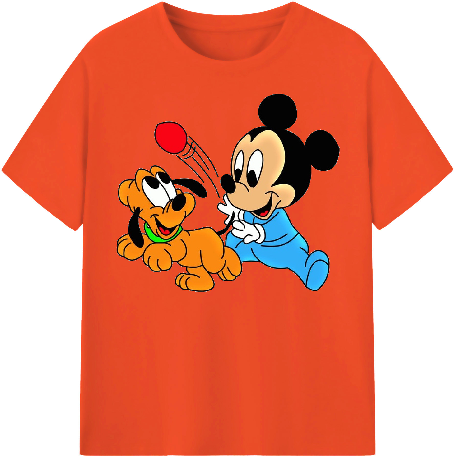 （画像用） ミッキーマウス Mickey Mouse 綿100％半袖Tシャツ（フロントプリント）