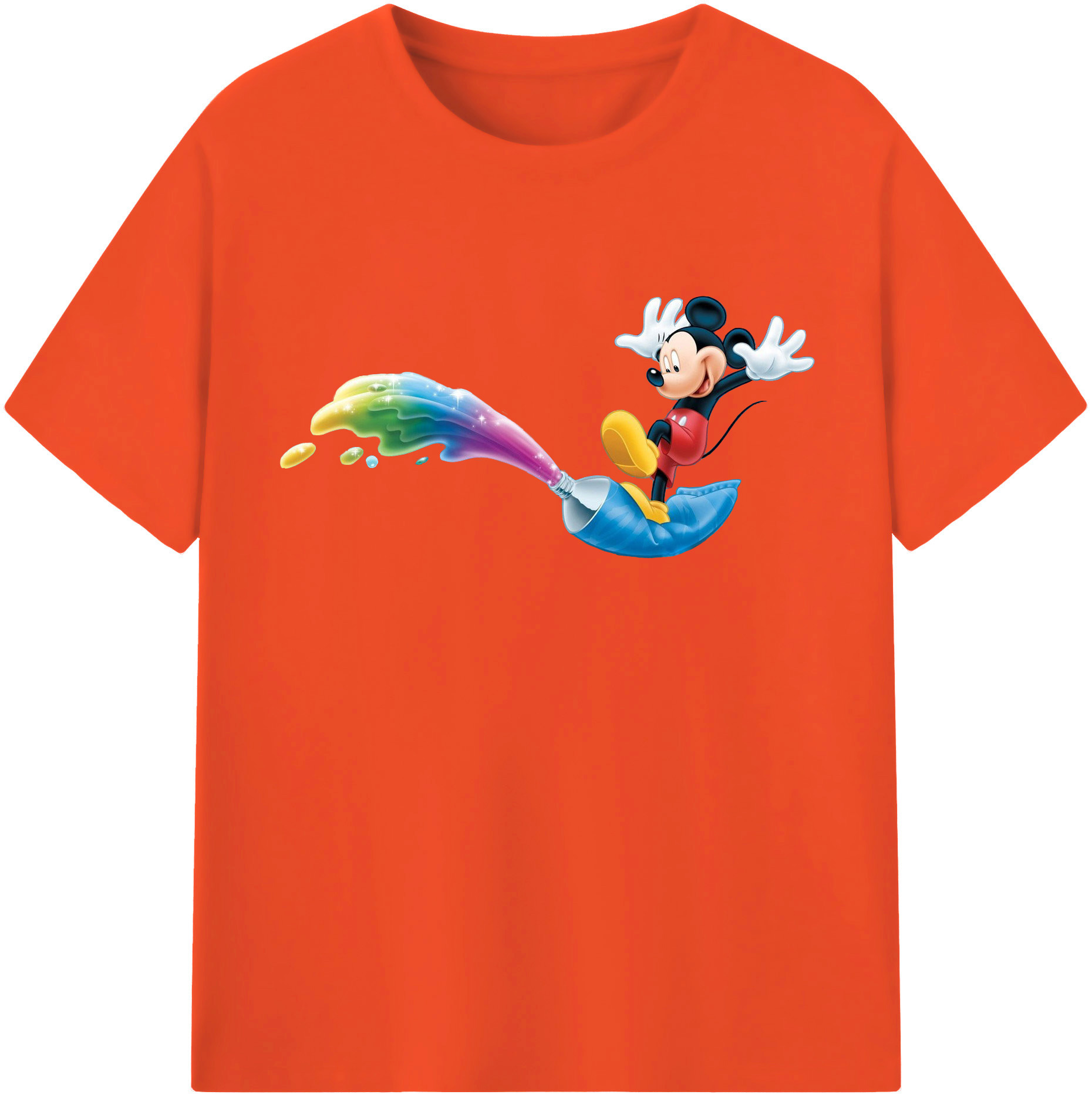 （画像用） ミッキーマウス Mickey Mouse 綿100％半袖Tシャツ（フロントプリント）