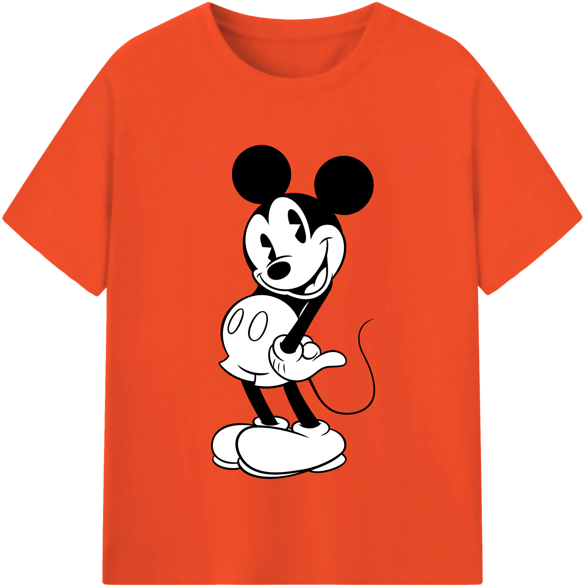 （画像用） ミッキーマウス Mickey Mouse 綿100％半袖Tシャツ（フロントプリント）