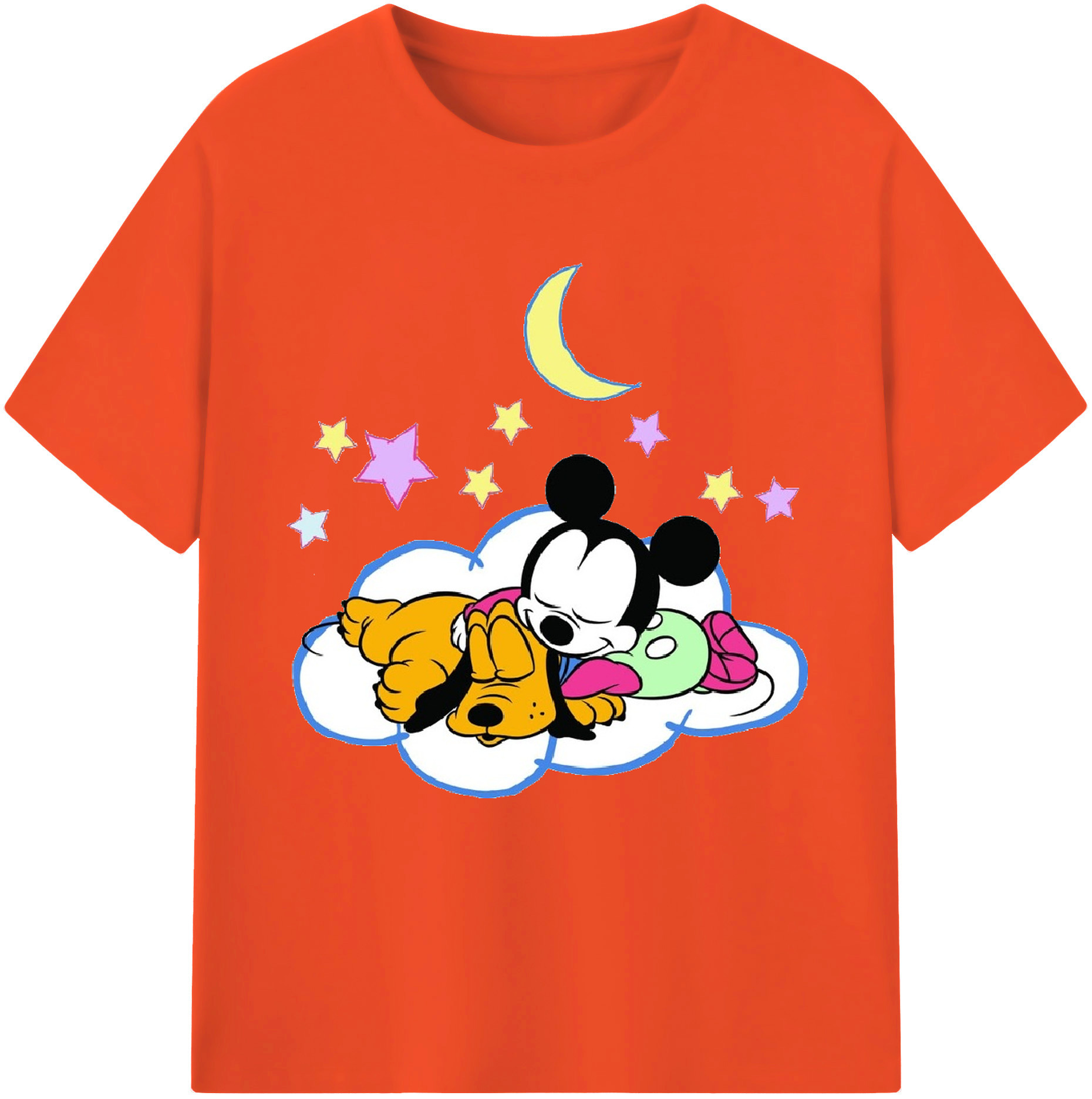 （画像用） ミッキーマウス Mickey Mouse 綿100％半袖Tシャツ（フロントプリント）
