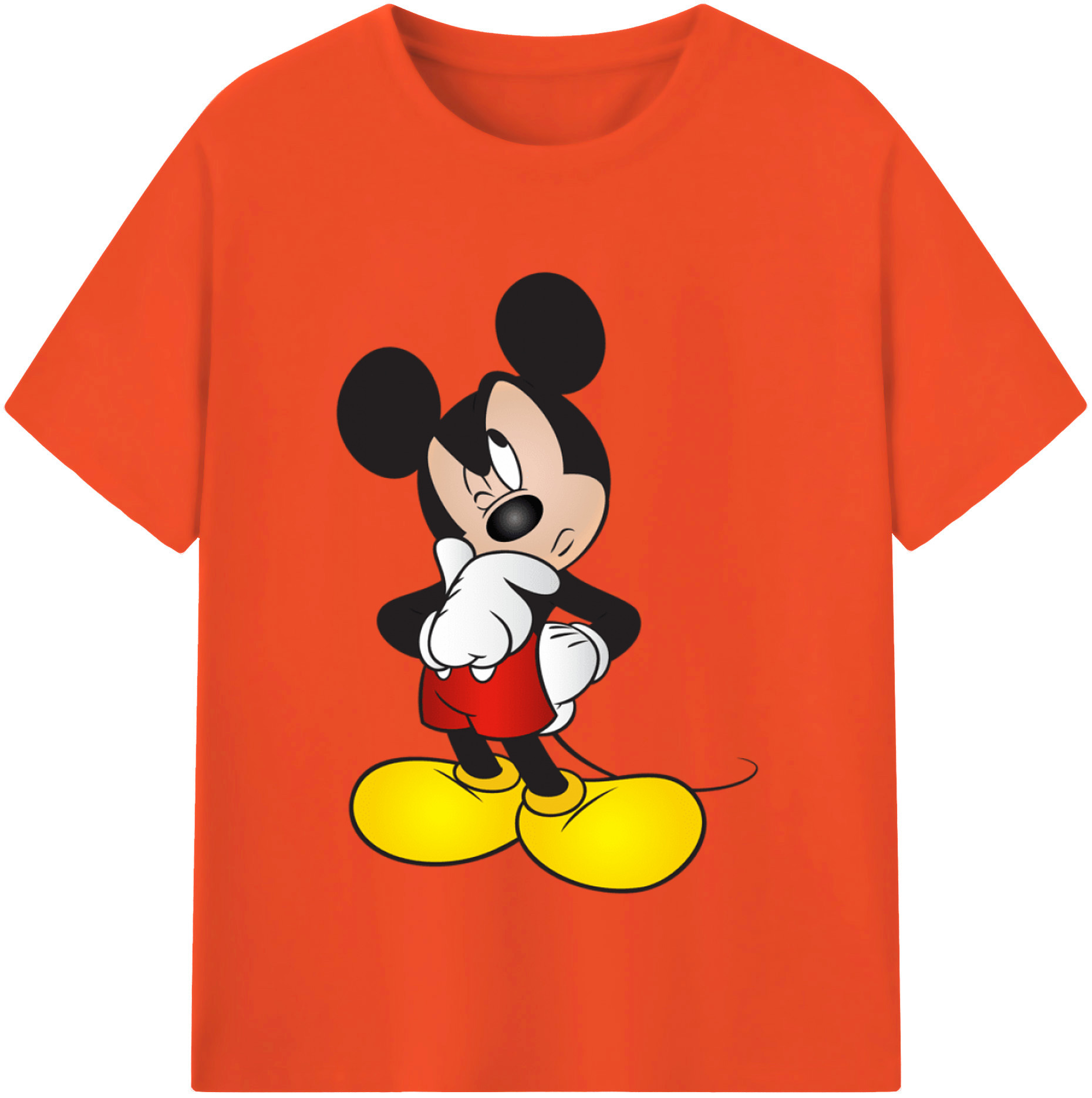 （画像用） ミッキーマウス Mickey Mouse 綿100％半袖Tシャツ（フロントプリント）