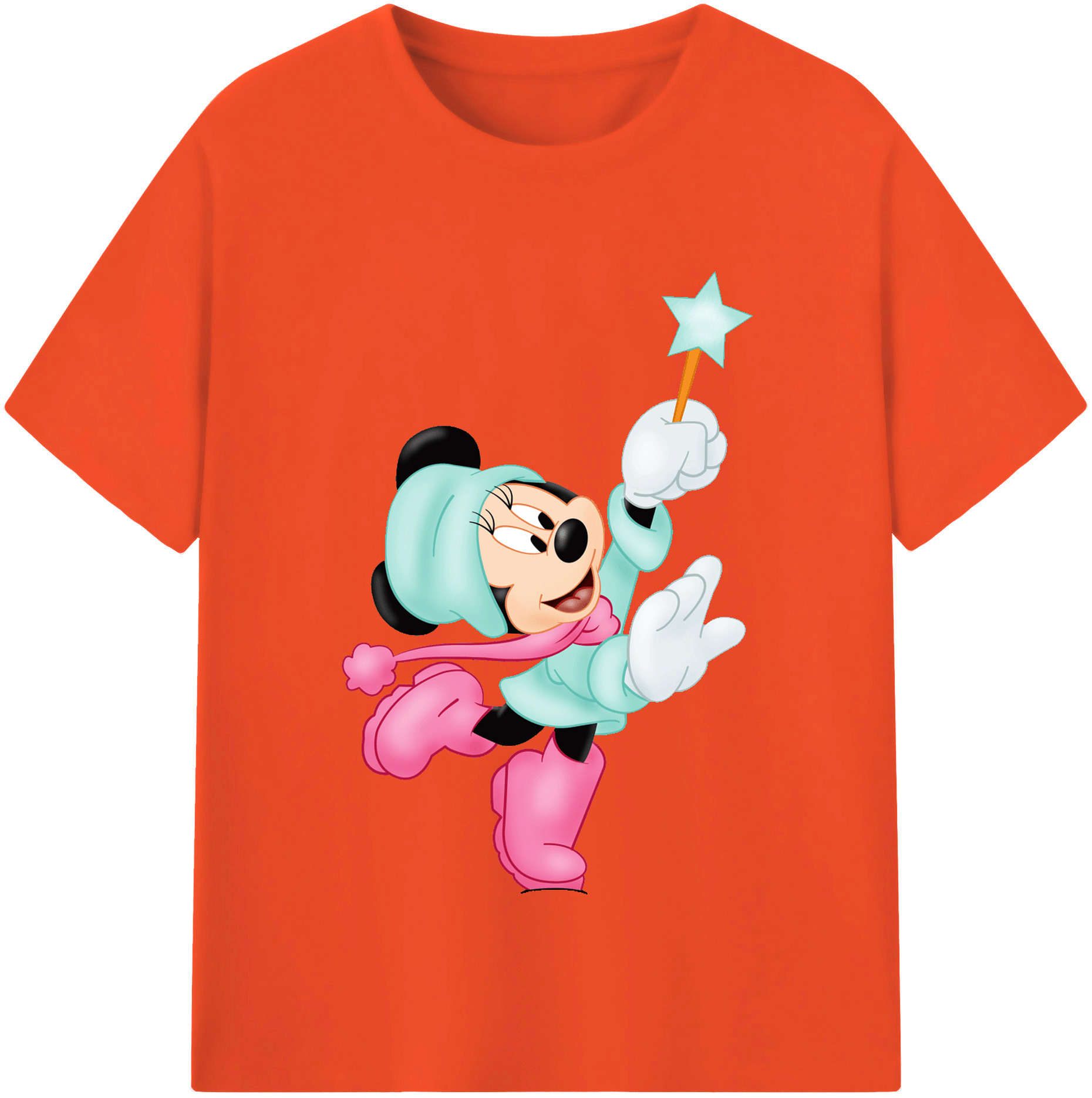 （画像用） ミッキーマウス Mickey Mouse 綿100％半袖Tシャツ（フロントプリント）