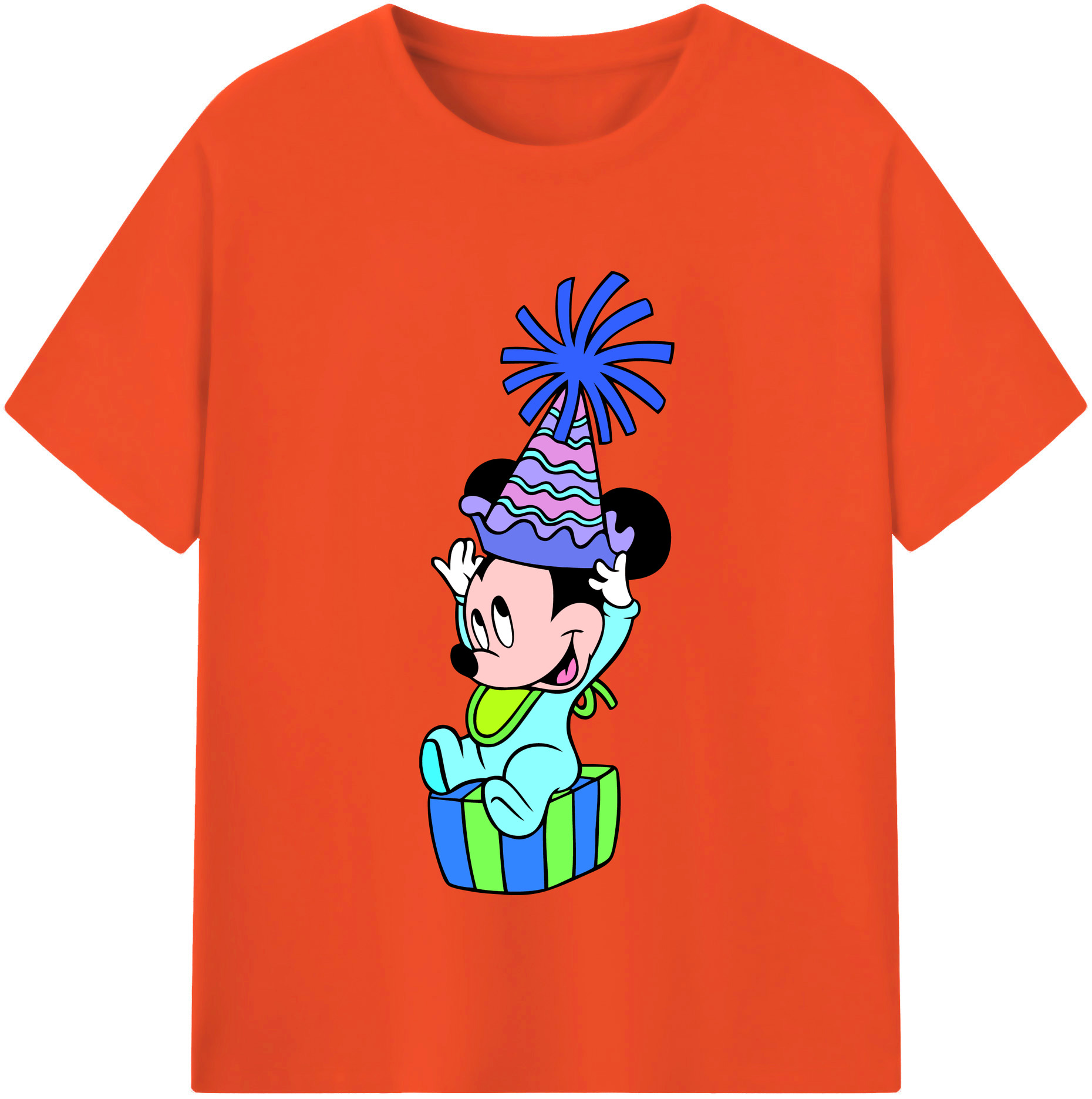 （画像用） ミッキーマウス Mickey Mouse 綿100％半袖Tシャツ（フロントプリント）