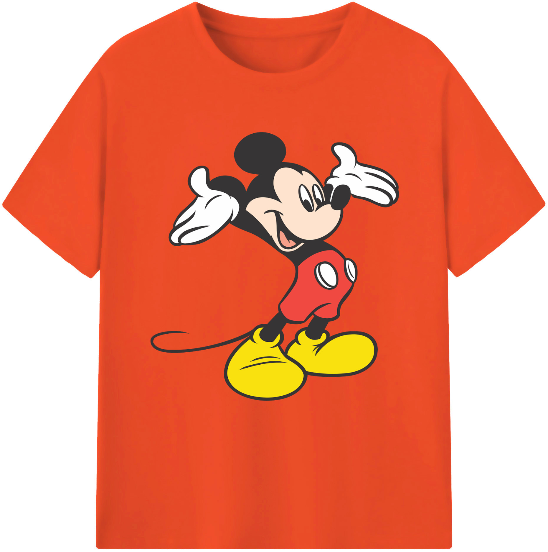 （画像用） ミッキーマウス Mickey Mouse 綿100％半袖Tシャツ（フロントプリント）