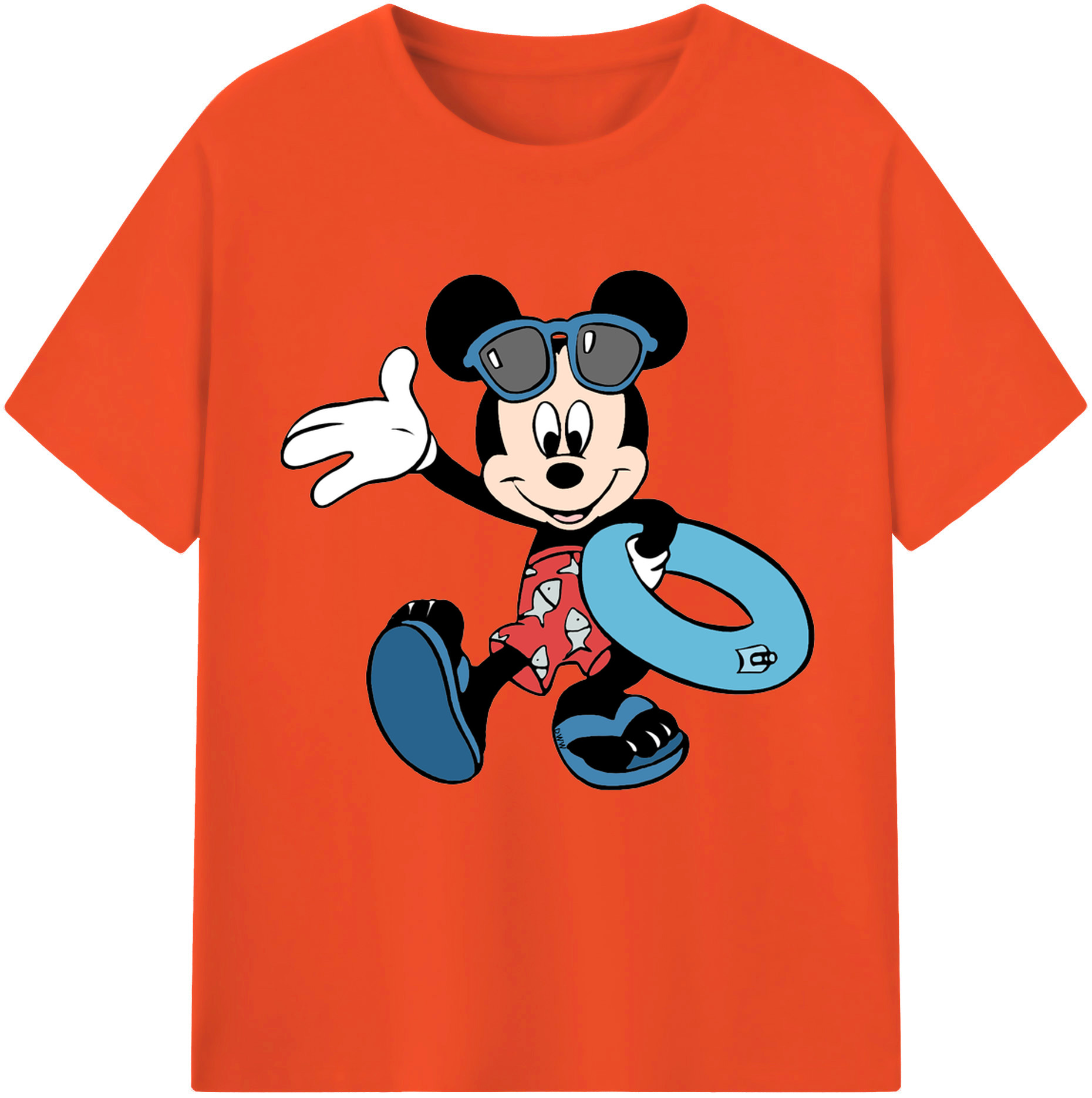 （画像用） ミッキーマウス Mickey Mouse 綿100％半袖Tシャツ（フロントプリント）