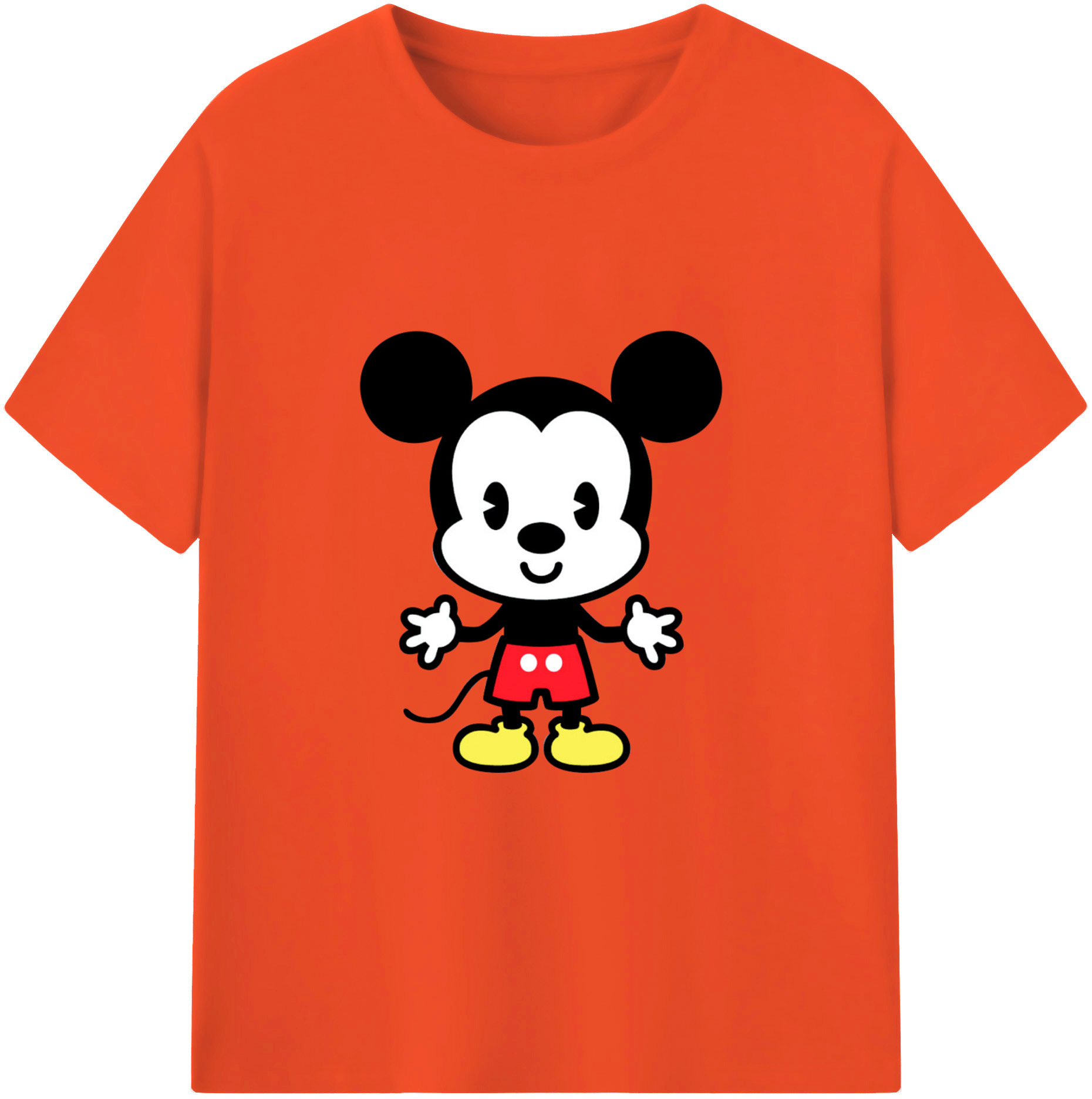 （画像用） ミッキーマウス Mickey Mouse 綿100％半袖Tシャツ（フロントプリント）