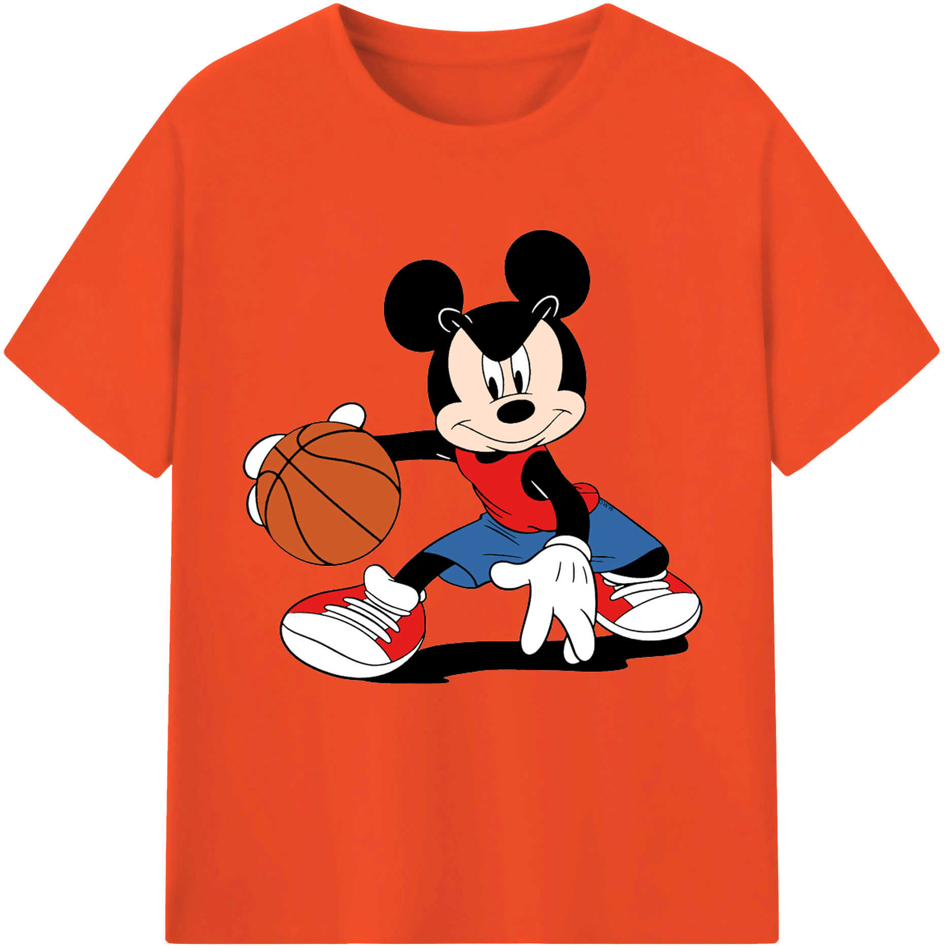 （画像用） ミッキーマウス Mickey Mouse 綿100％半袖Tシャツ（フロントプリント）