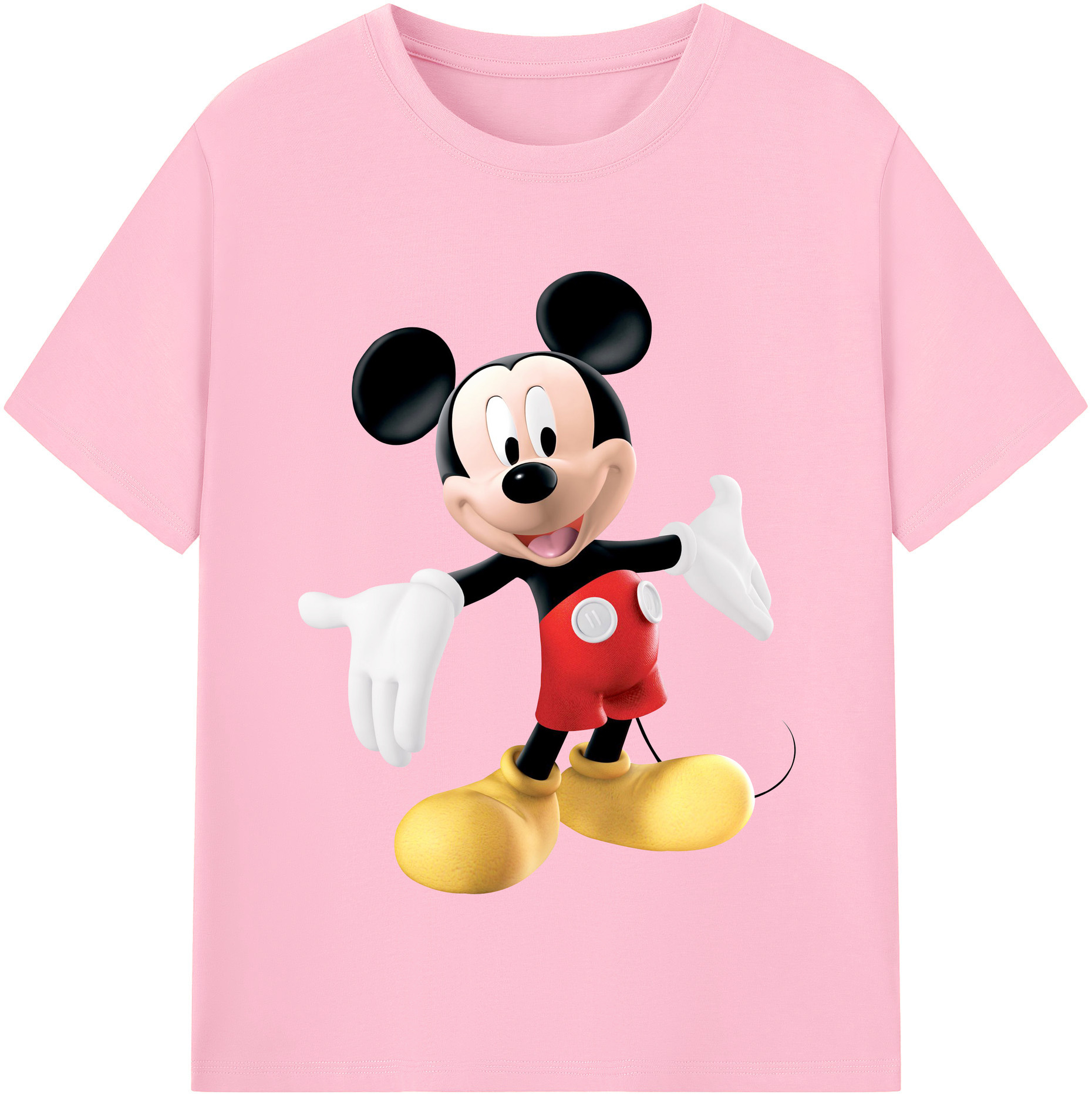 （画像用） ミッキーマウス Mickey Mouse 綿100％半袖Tシャツ（フロントプリント）